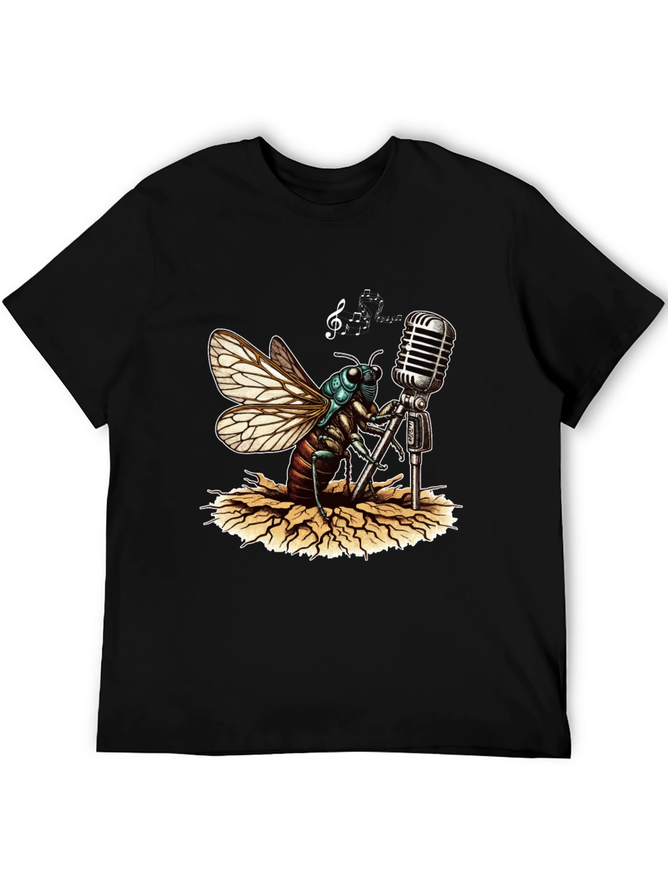 Cicada Singer Graphic Tee - Retro Mic