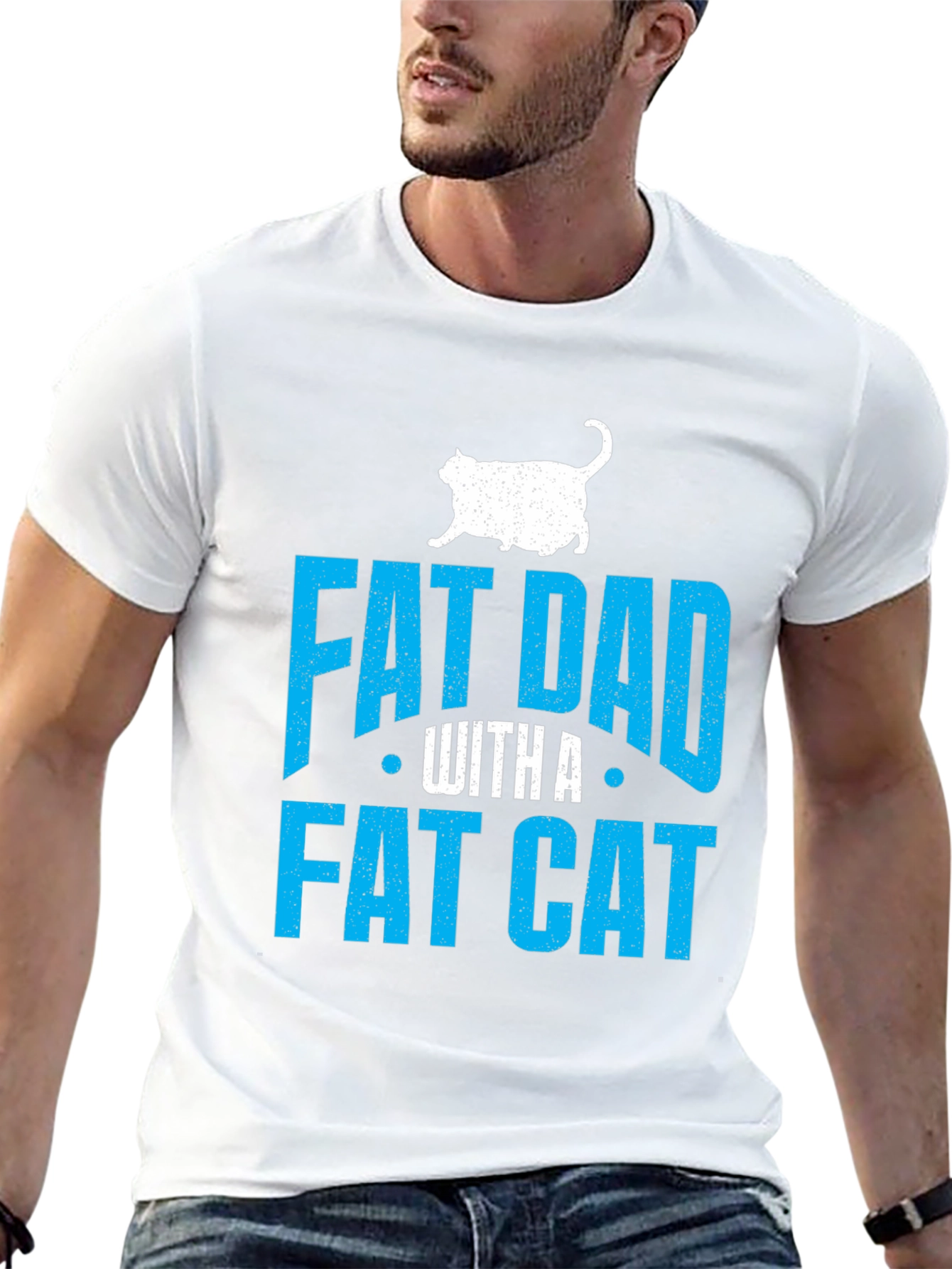 Fat Dad With A Fat Cat T-Shirt