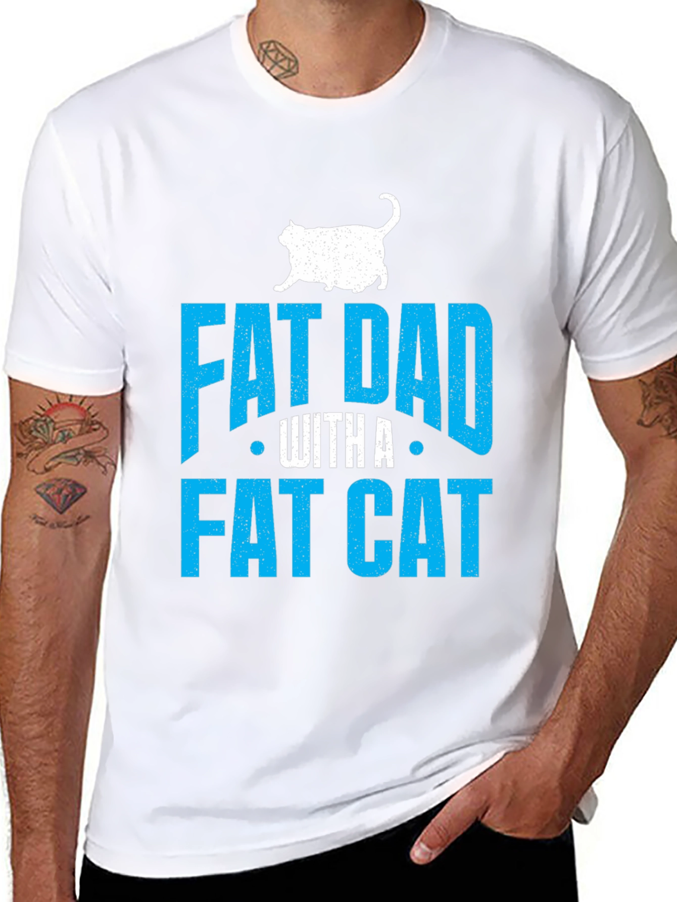 Fat Dad With A Fat Cat T-Shirt