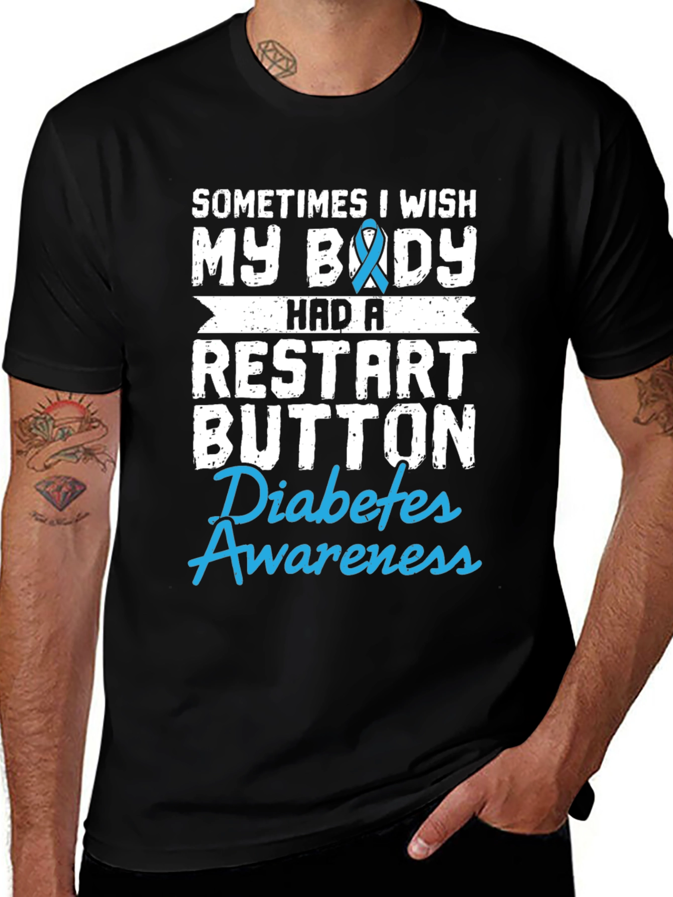 Diabetes Awareness T-Shirt Restart Button Wish