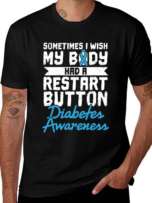 Diabetes Awareness T-Shirt Restart Button Wish
