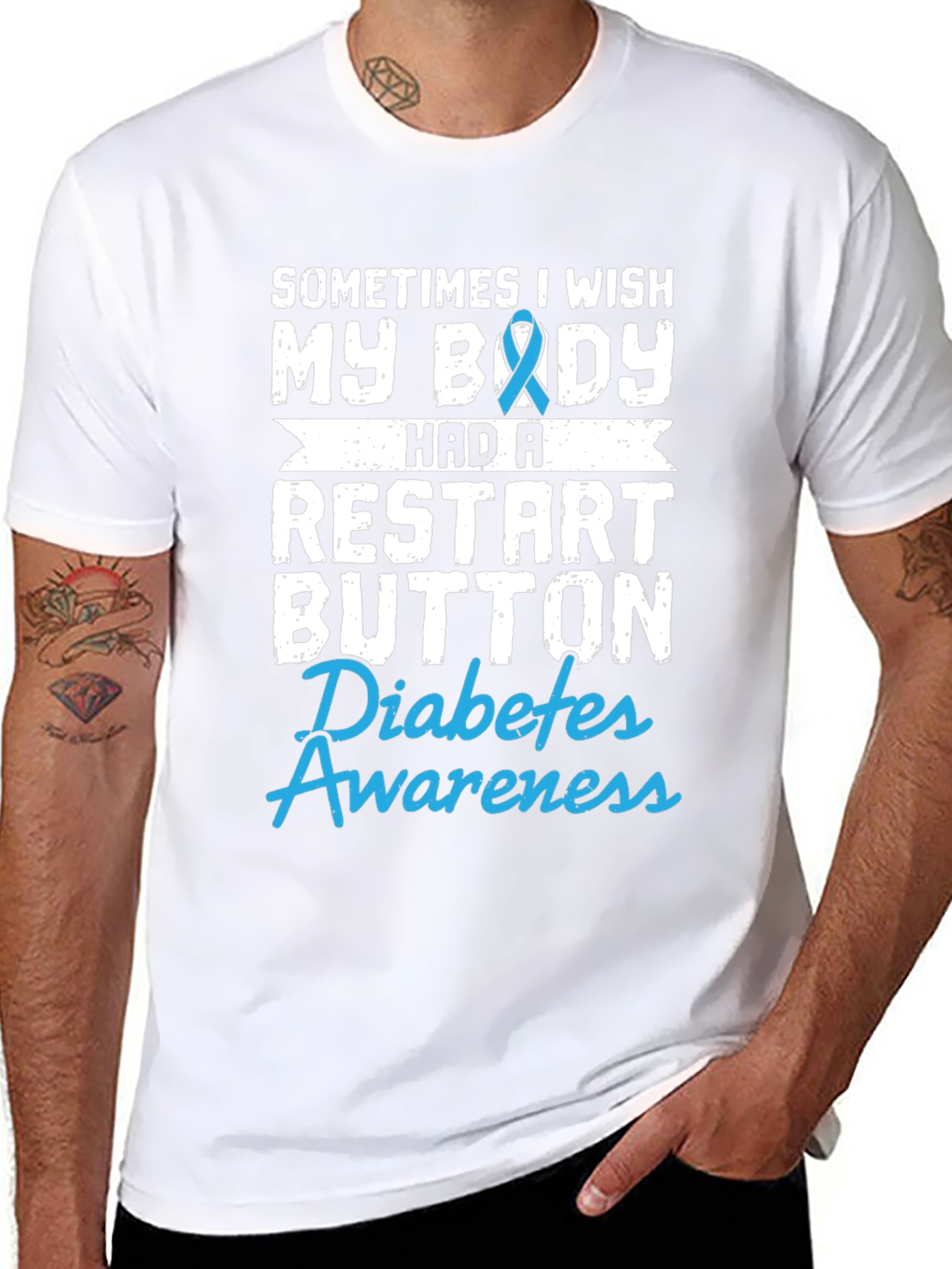 Diabetes Awareness T-Shirt Restart Button Wish