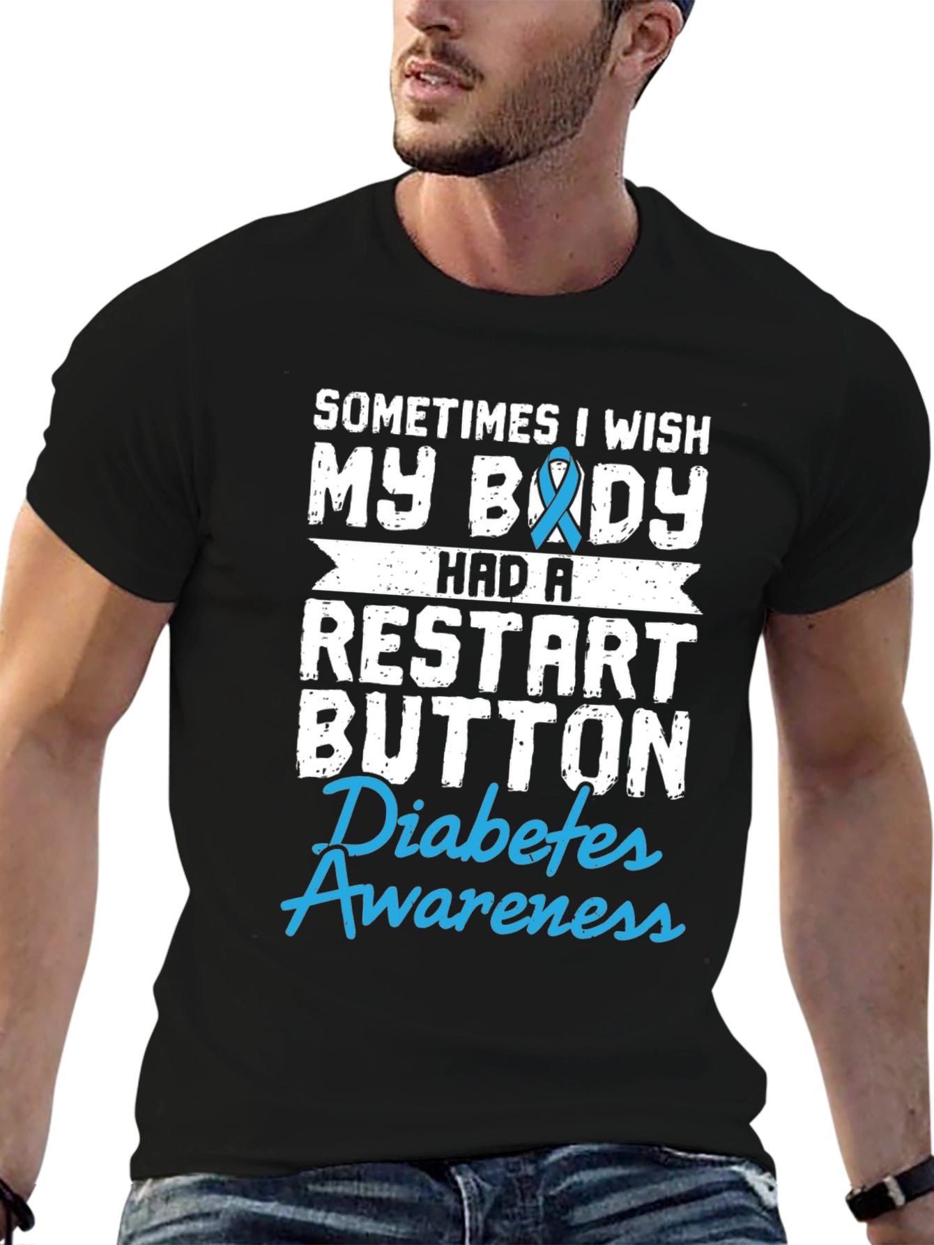Diabetes Awareness T-Shirt Restart Button Wish