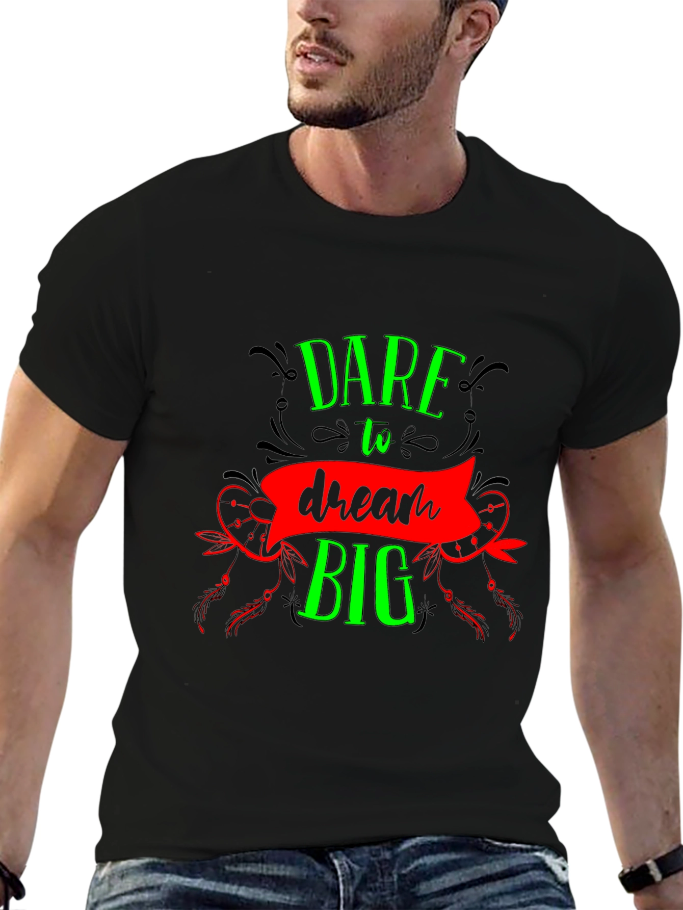 Dare to Dream Big Graphic Tee - Black