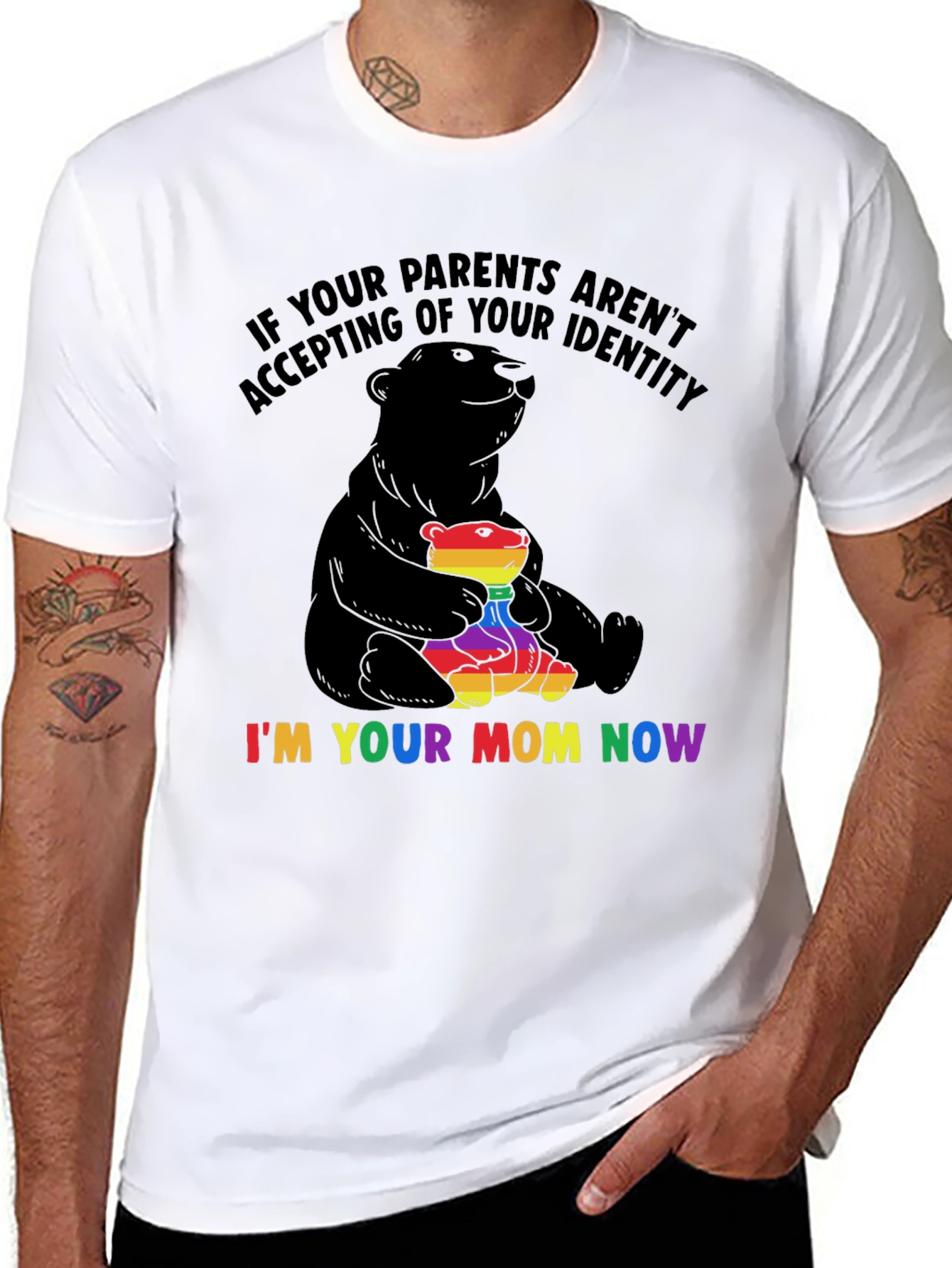 LGBTQ+ Supportive Bear Mom T-Shirt