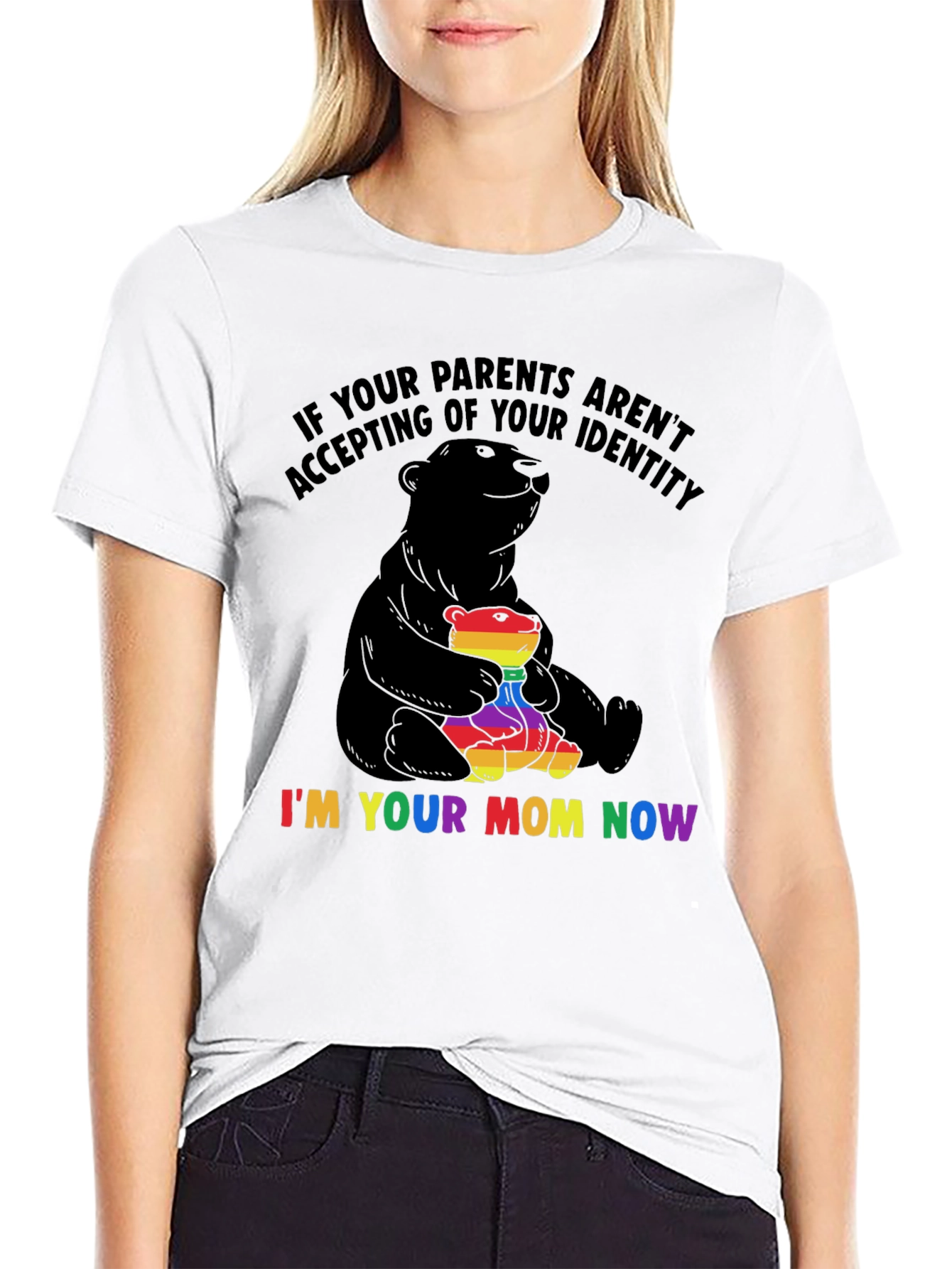 LGBTQ+ Supportive Bear Mom T-Shirt
