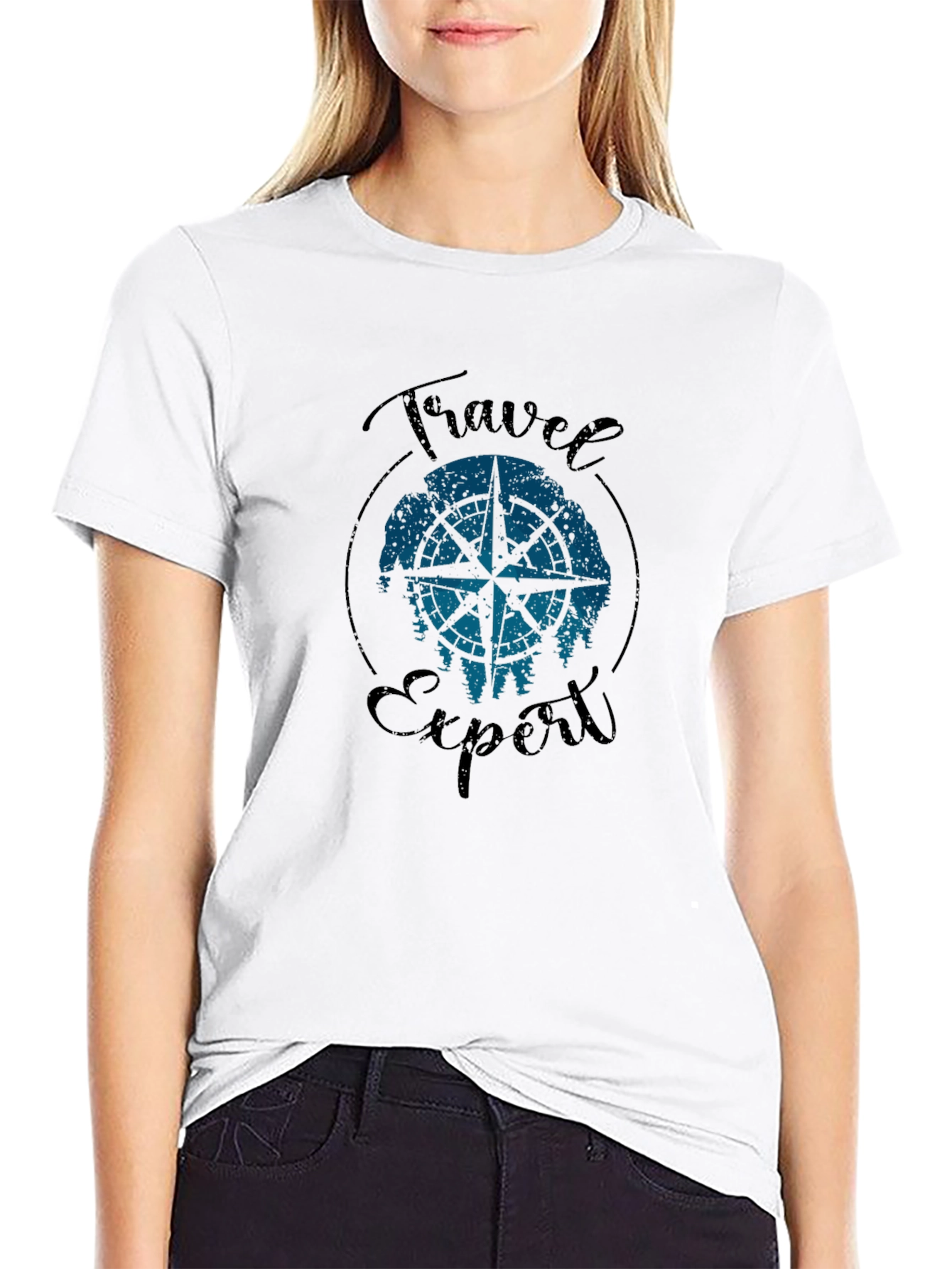 Travel Expert Graphic T-Shirt - Compass Design