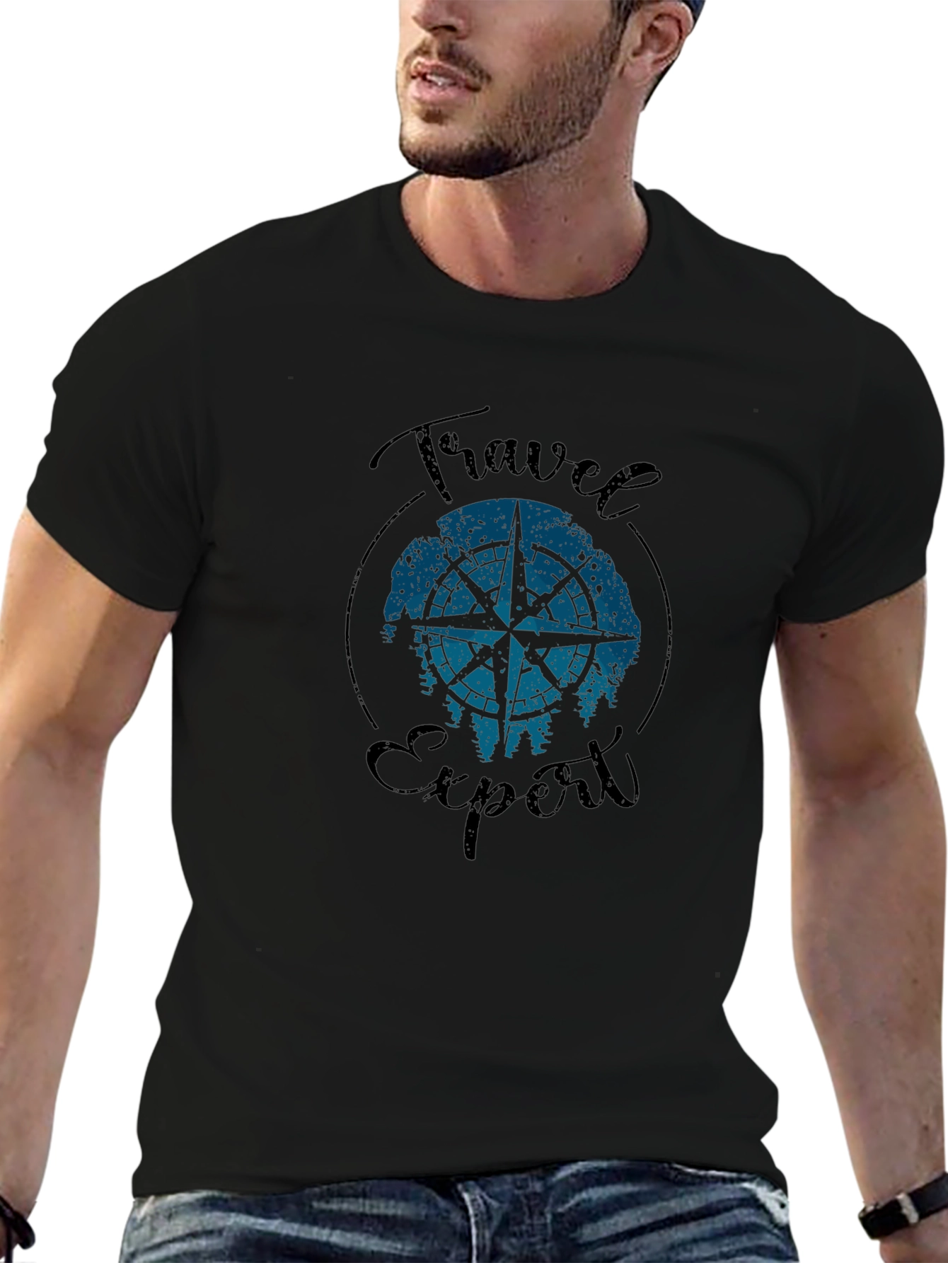Travel Expert Graphic T-Shirt - Compass Design