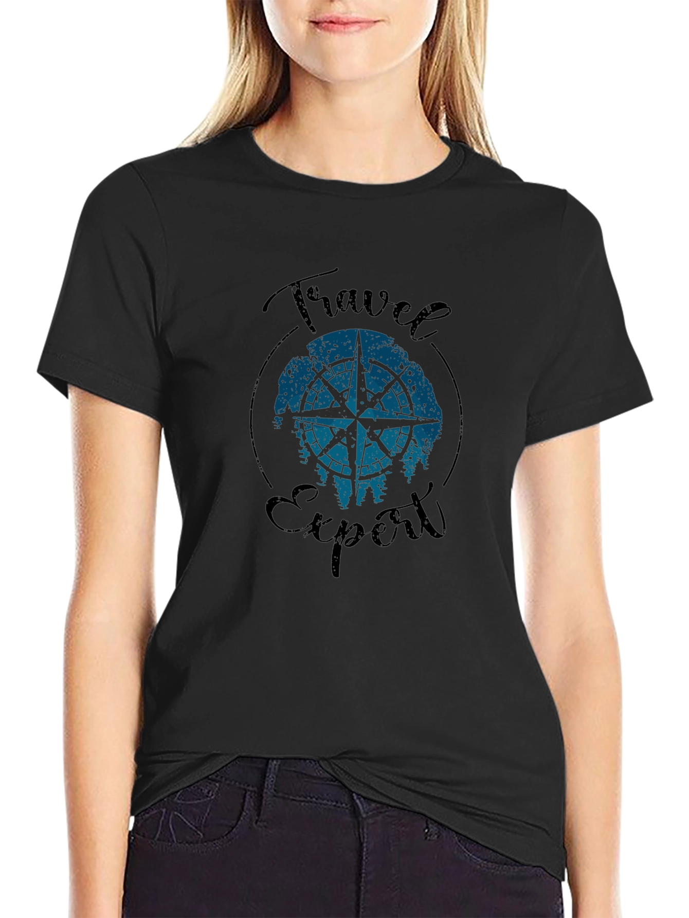 Travel Expert Graphic T-Shirt - Compass Design