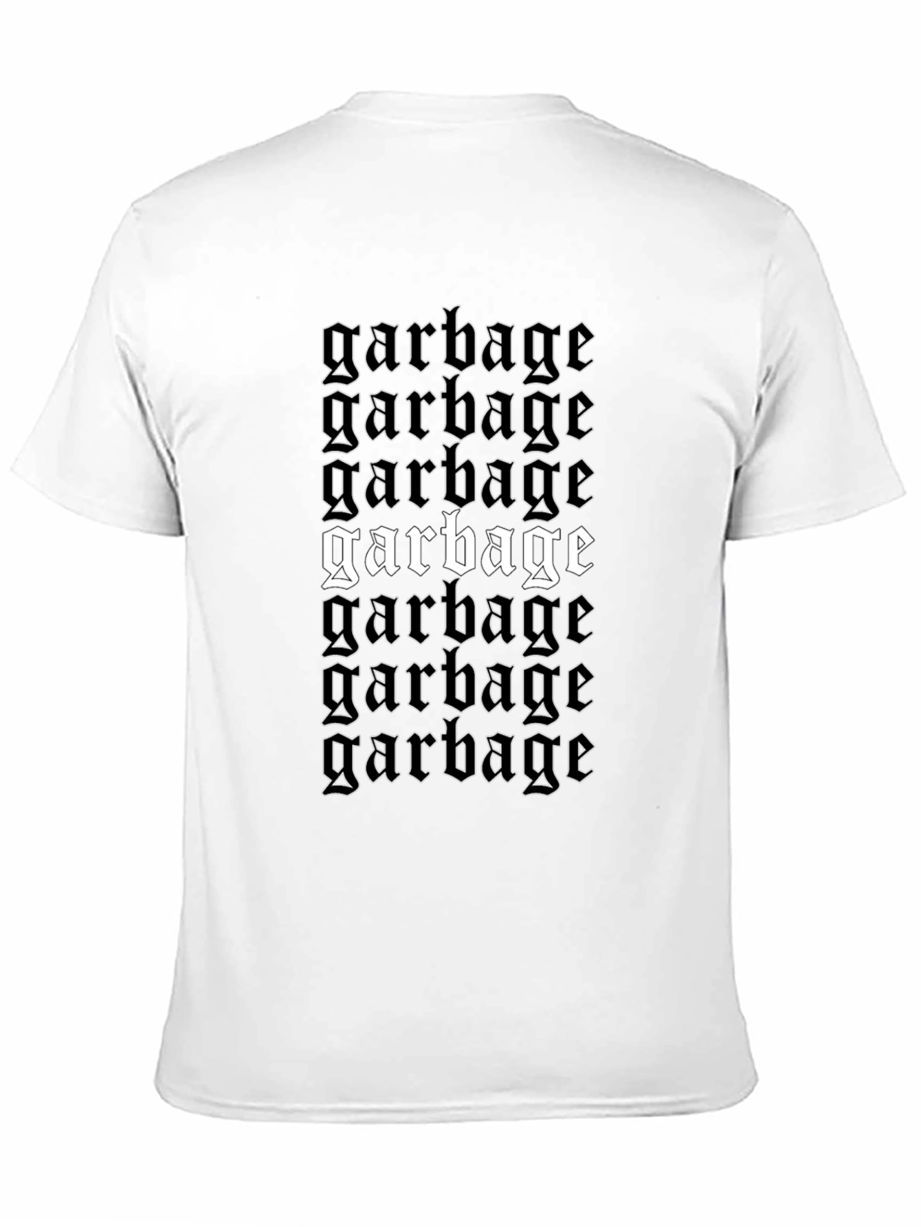 Garbage Text Graphic Print Black T-Shirt