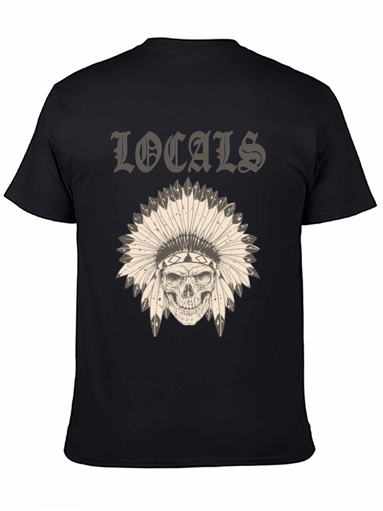 Locals Headdress Skull Graphic Tee - Unique Design