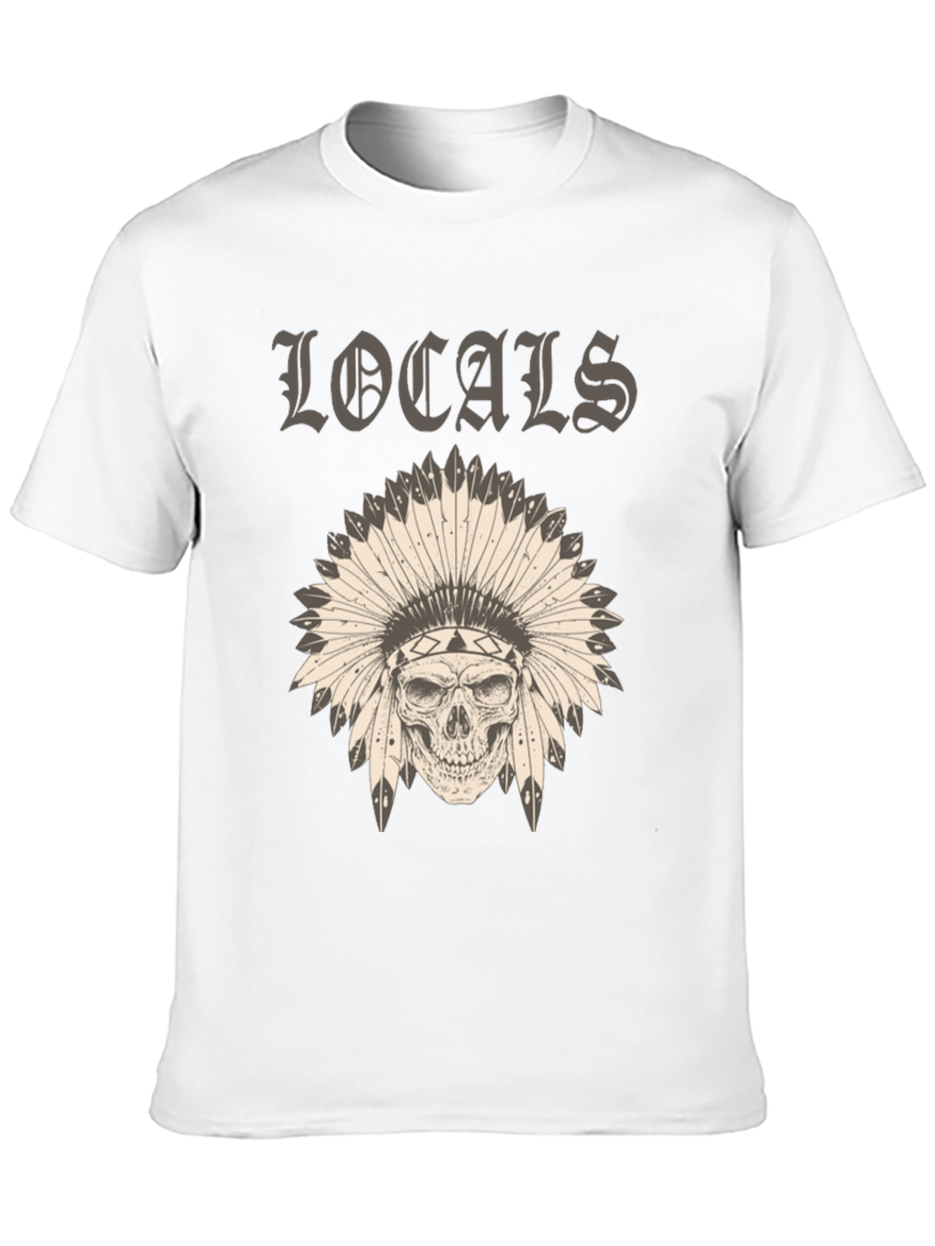 Locals Headdress Skull Graphic Tee - Unique Design