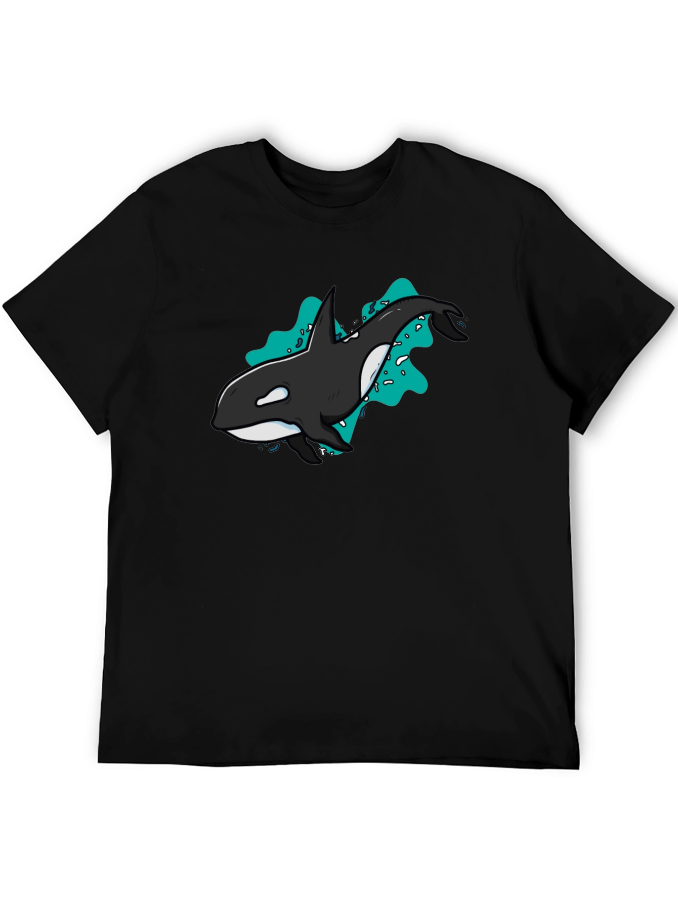 Orca Whale Graphic T-Shirt - Black Cotton Tee
