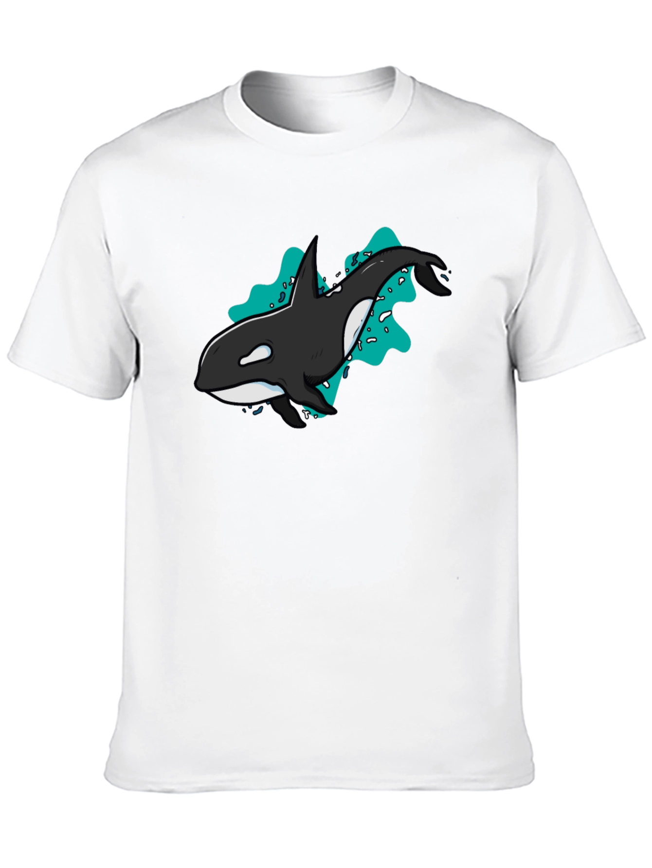 Orca Whale Graphic T-Shirt - Black Cotton Tee