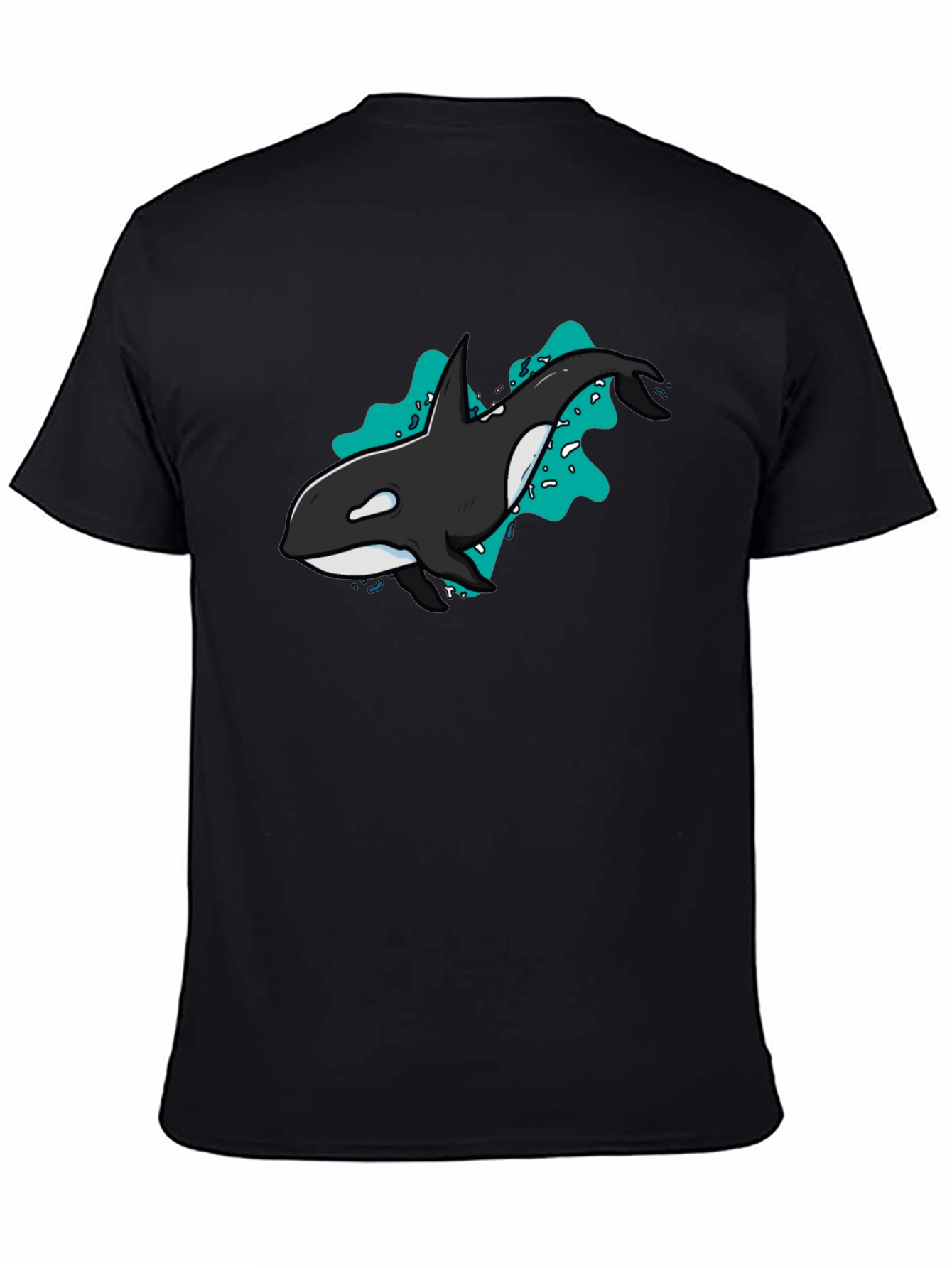 Orca Whale Graphic T-Shirt - Black Cotton Tee