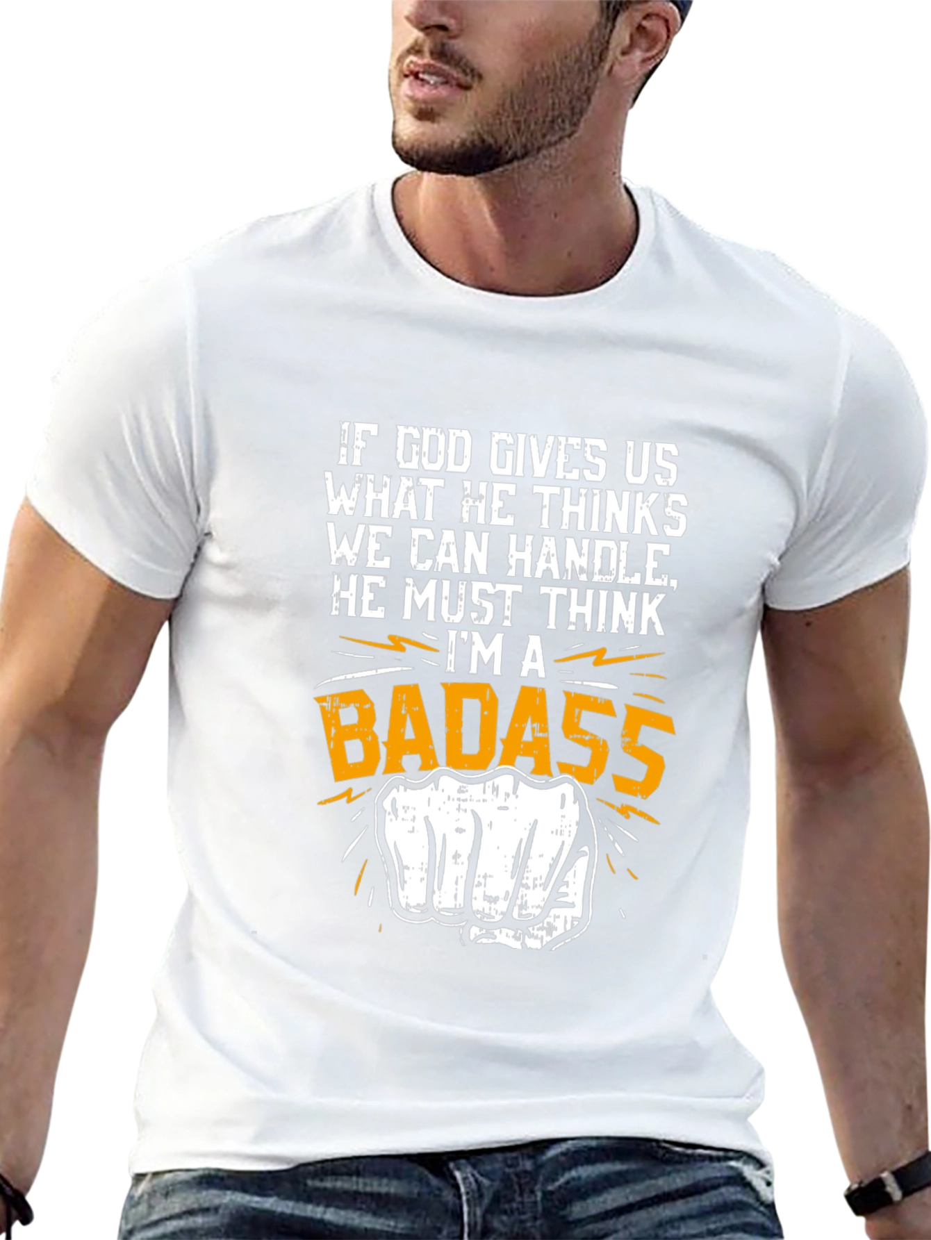 Badass Graphic Tee - Novelty Punch Design