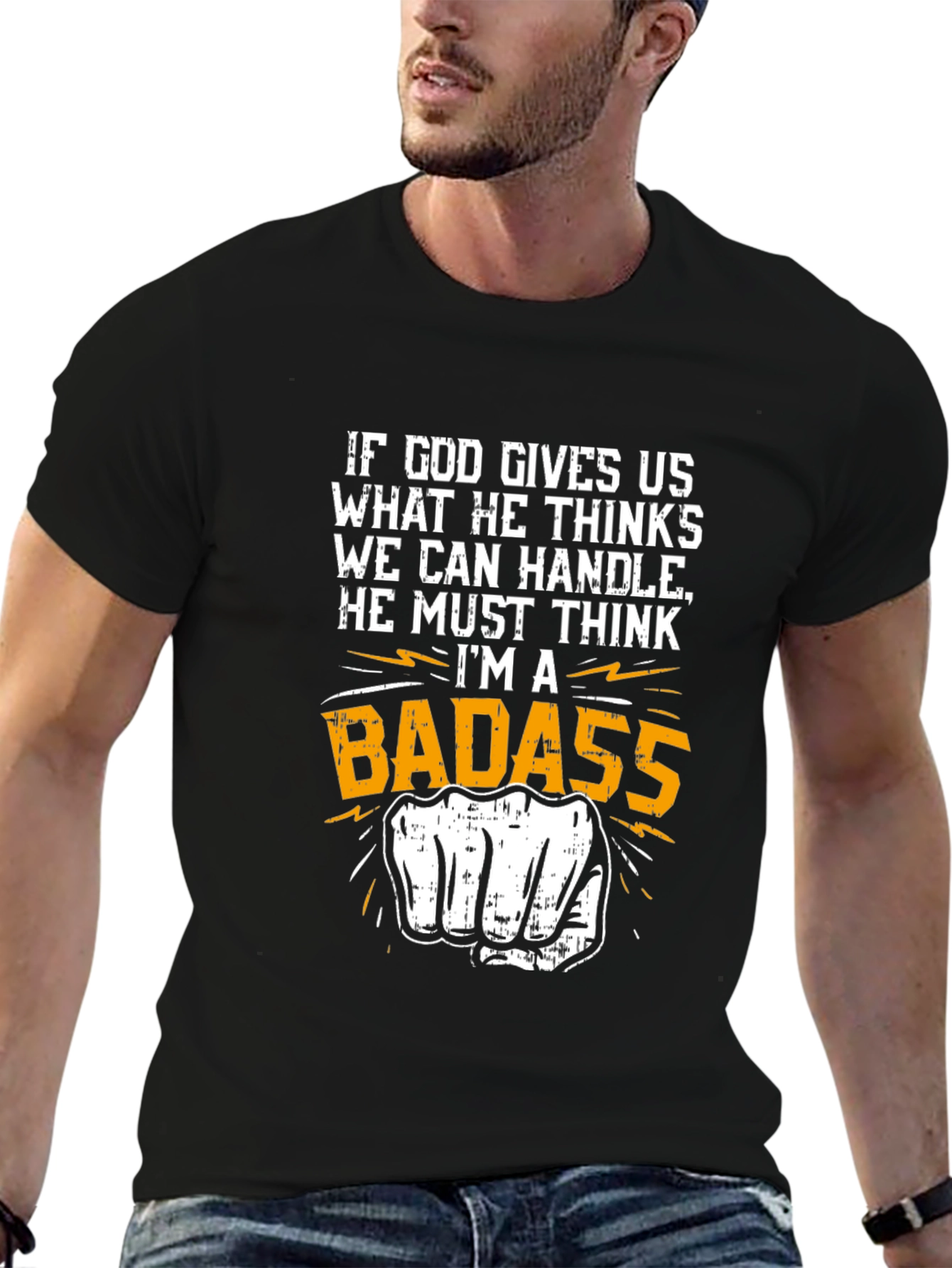 Badass Graphic Tee - Novelty Punch Design