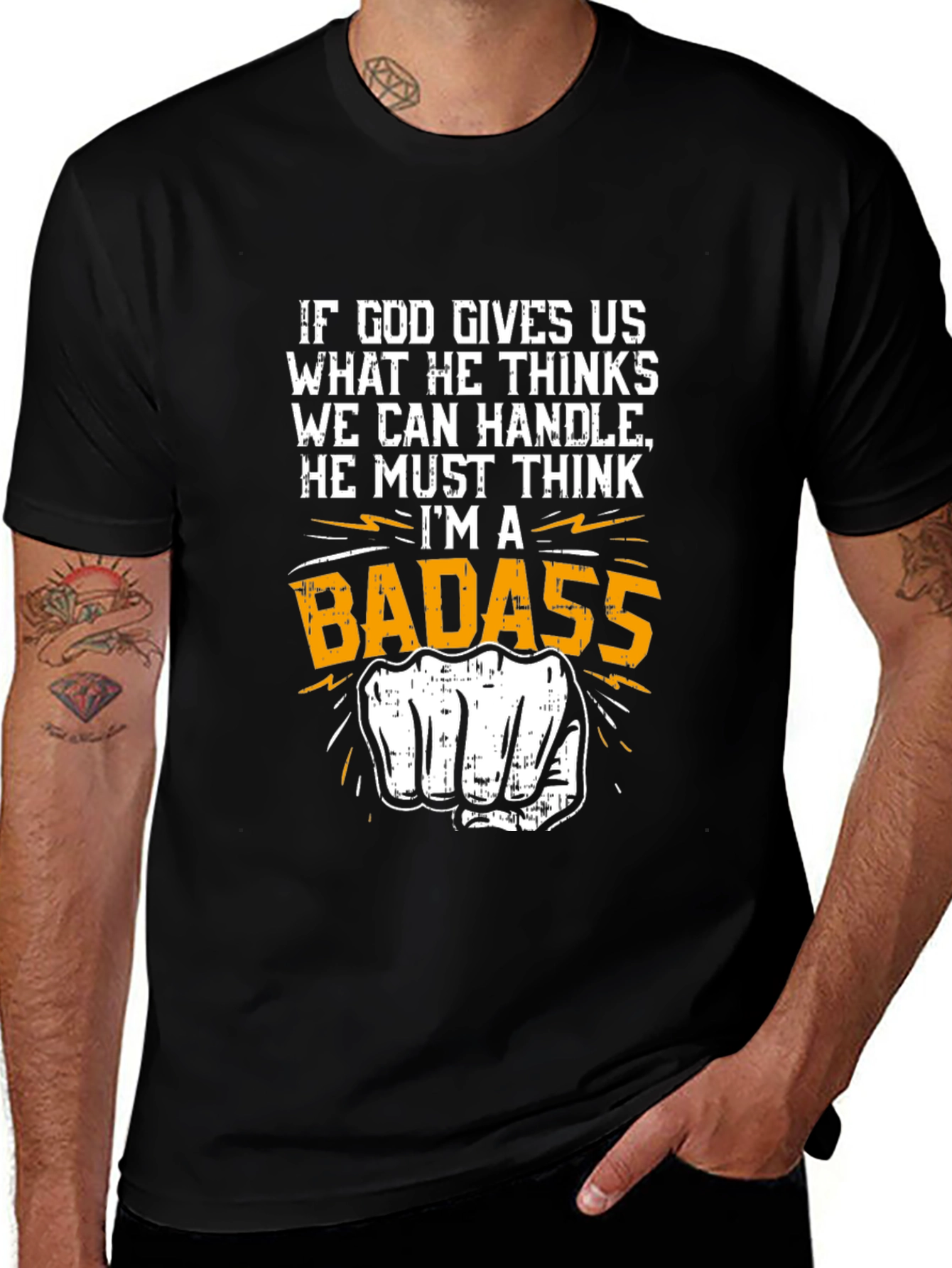 Badass Graphic Tee - Novelty Punch Design