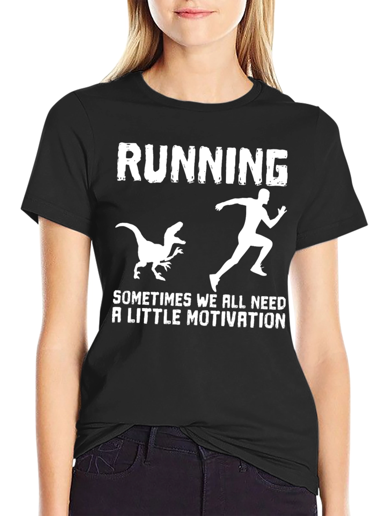 Running Motivation T-Shirt - Dinosaur Chase