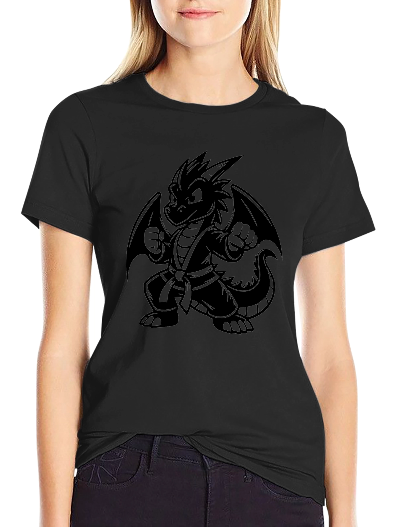 Martial Arts Dragon T-Shirt - Black Karate Kid Dragon
