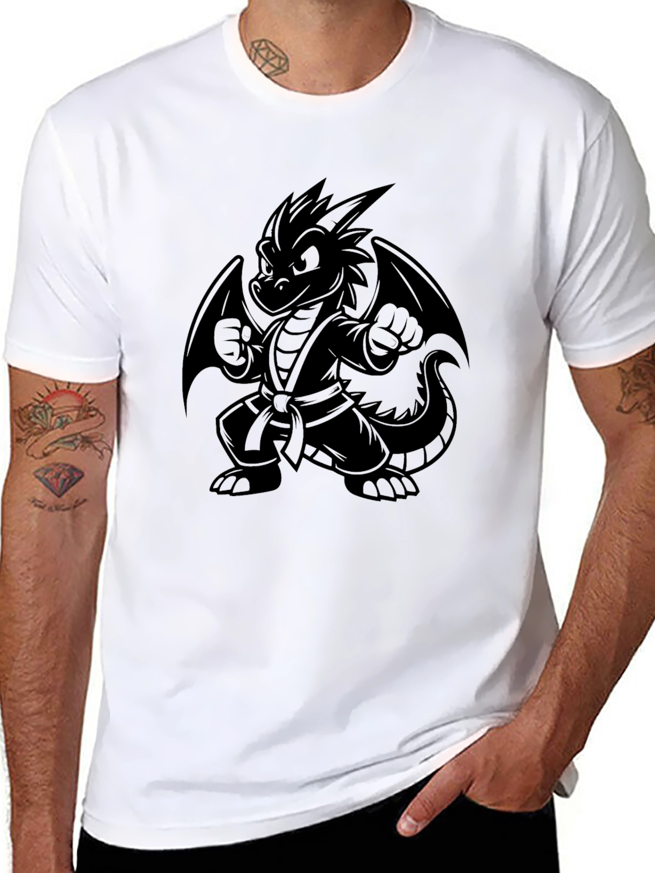 Martial Arts Dragon T-Shirt - Black Karate Kid Dragon