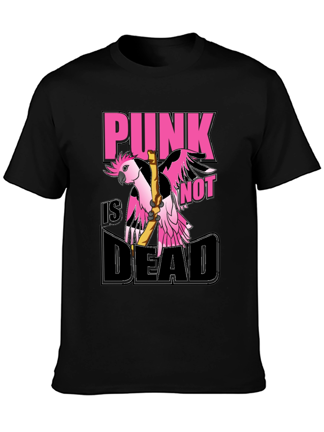 Punk is Not Dead Parrot Graphic T-Shirt