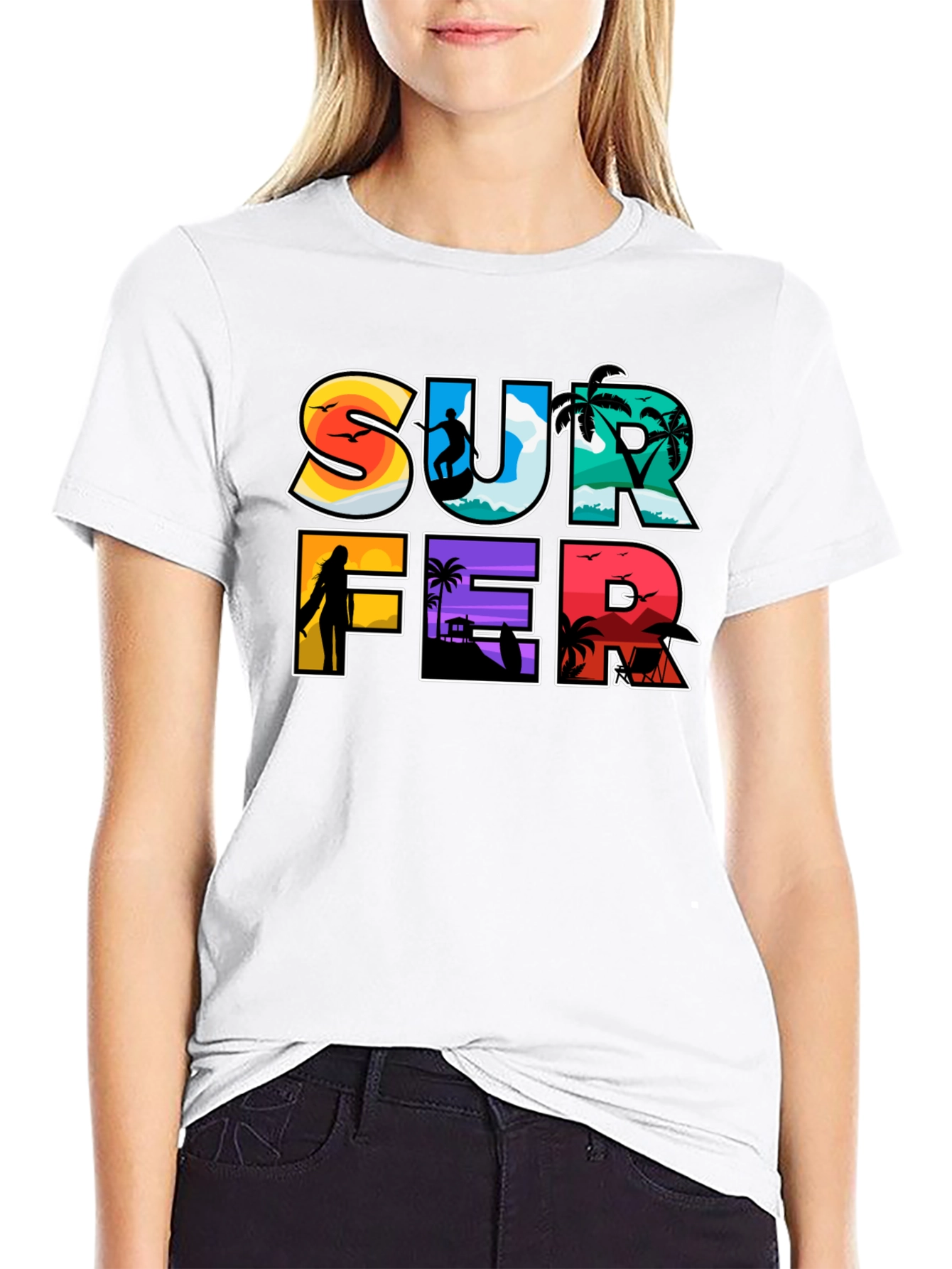 Surfer Graphic Tee - Beach Vibes T-Shirt