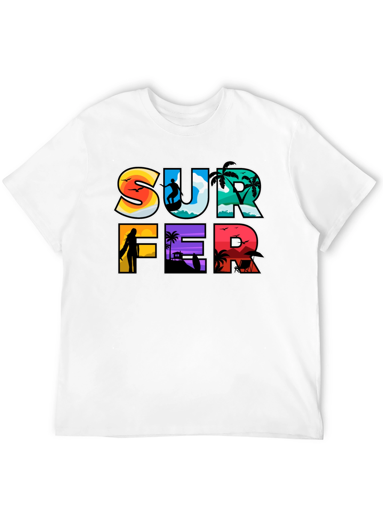 Surfer Graphic Tee - Beach Vibes T-Shirt