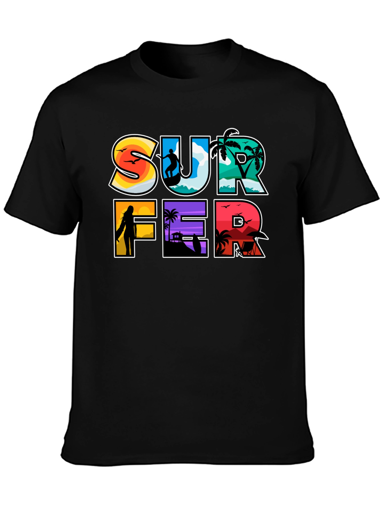 Surfer Graphic Tee - Beach Vibes T-Shirt