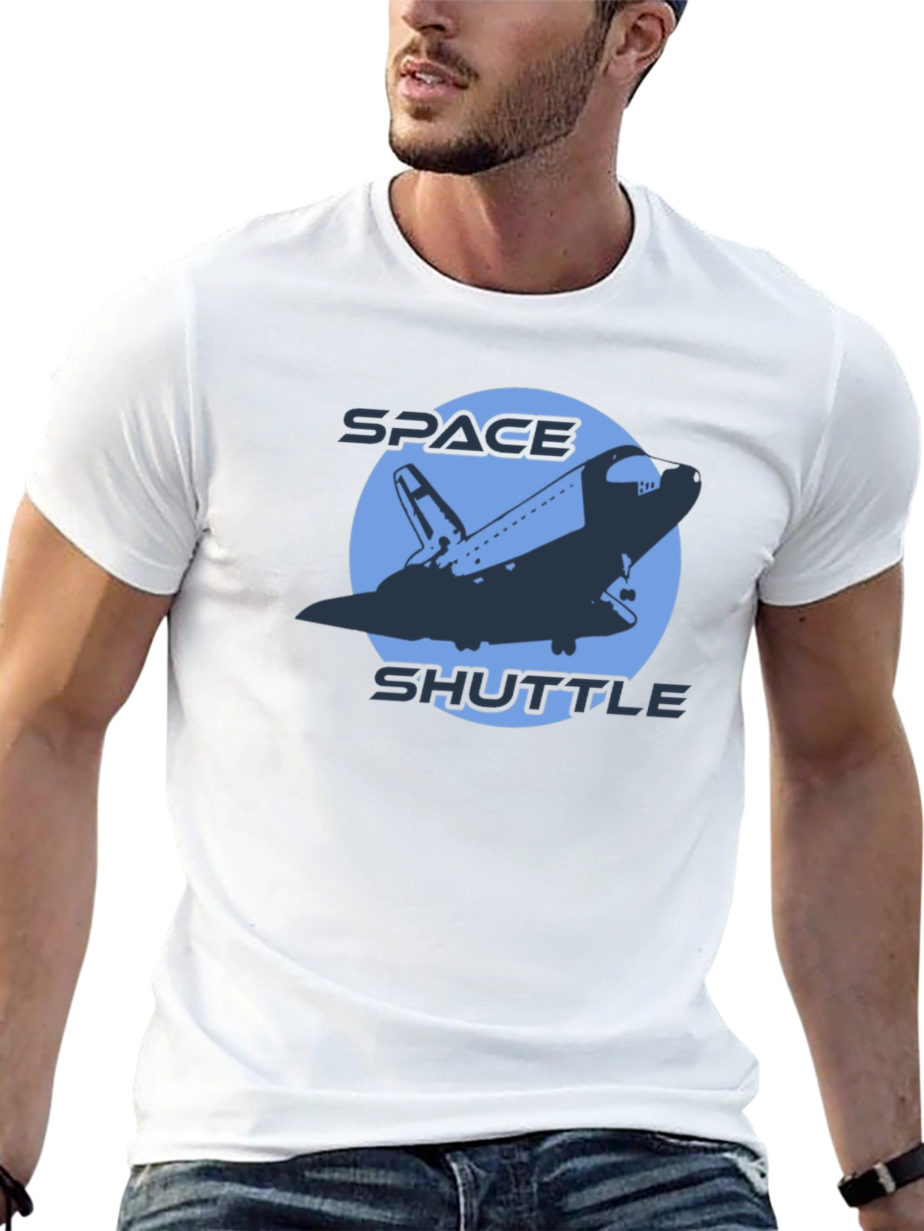 Space Shuttle Graphic T-Shirt - Black