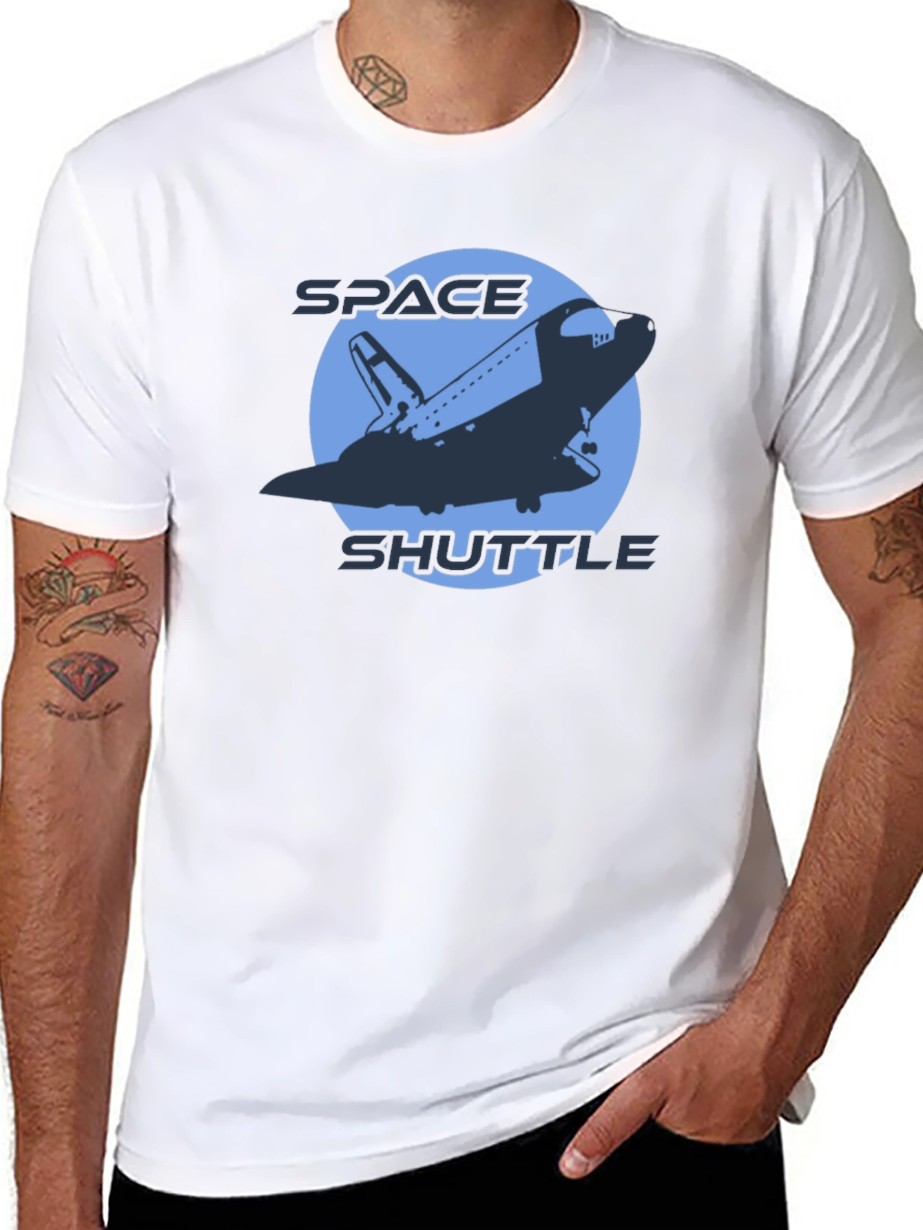 Space Shuttle Graphic T-Shirt - Black