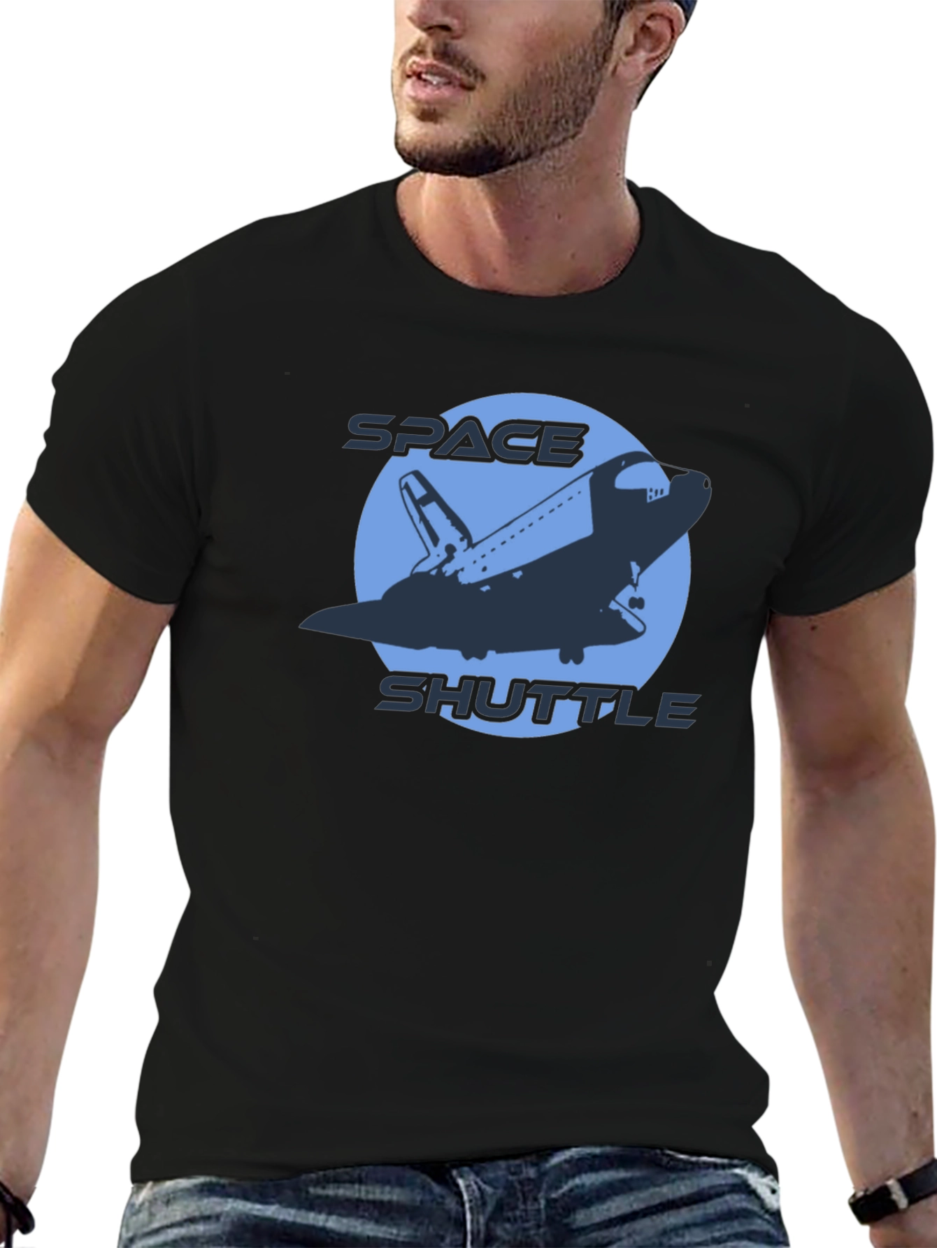Space Shuttle Graphic T-Shirt - Black