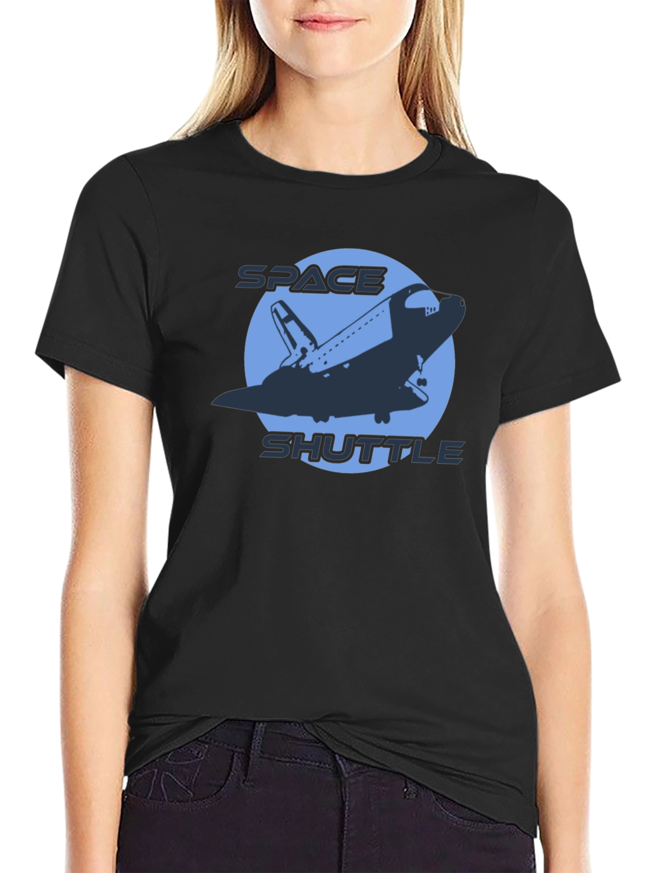 Space Shuttle Graphic T-Shirt - Black