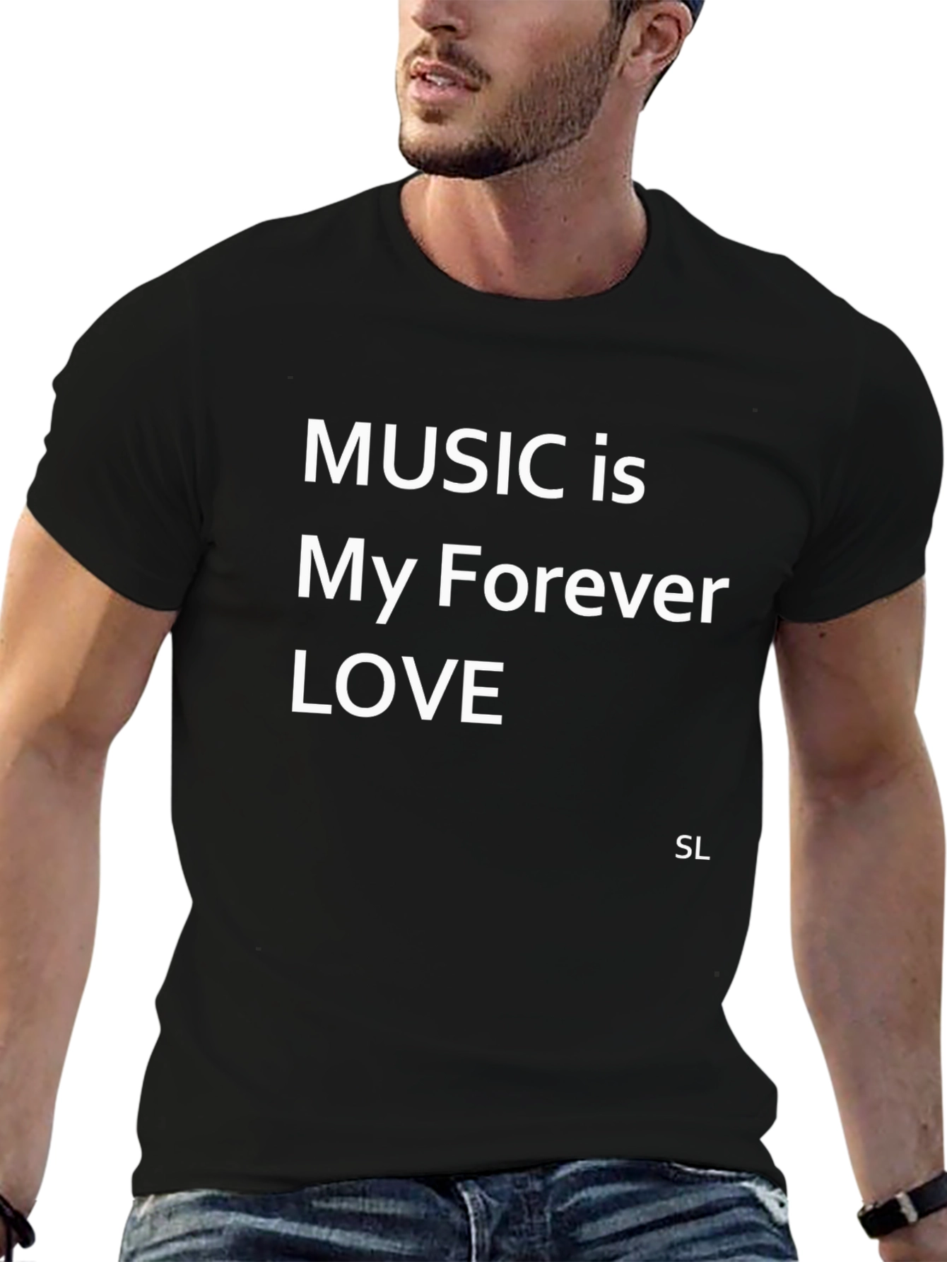 Music is My Forever Love T-Shirt - Black