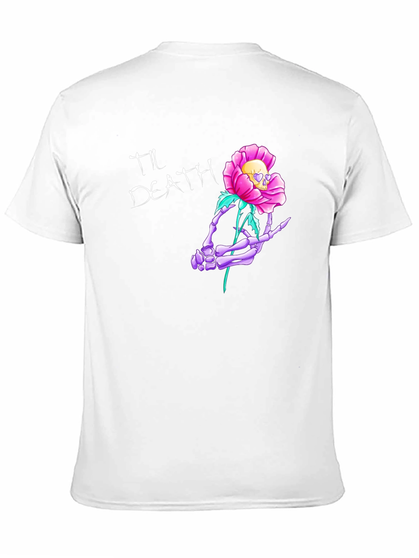 Til Death Skeleton Hand Rose Graphic Tee
