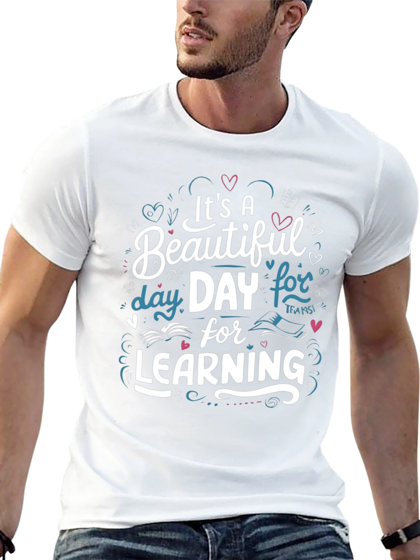 Beautiful Day for Learning Black Graphic T-Shirt