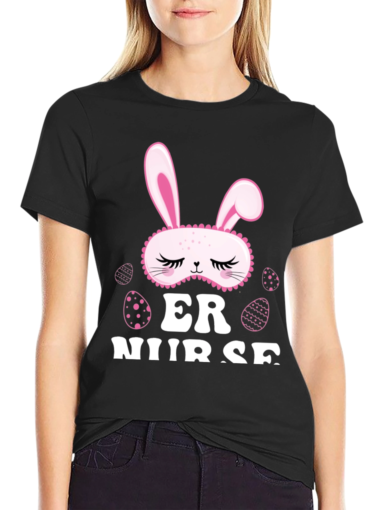 Easter ER Nurse T-Shirt - Bunny Mask Design