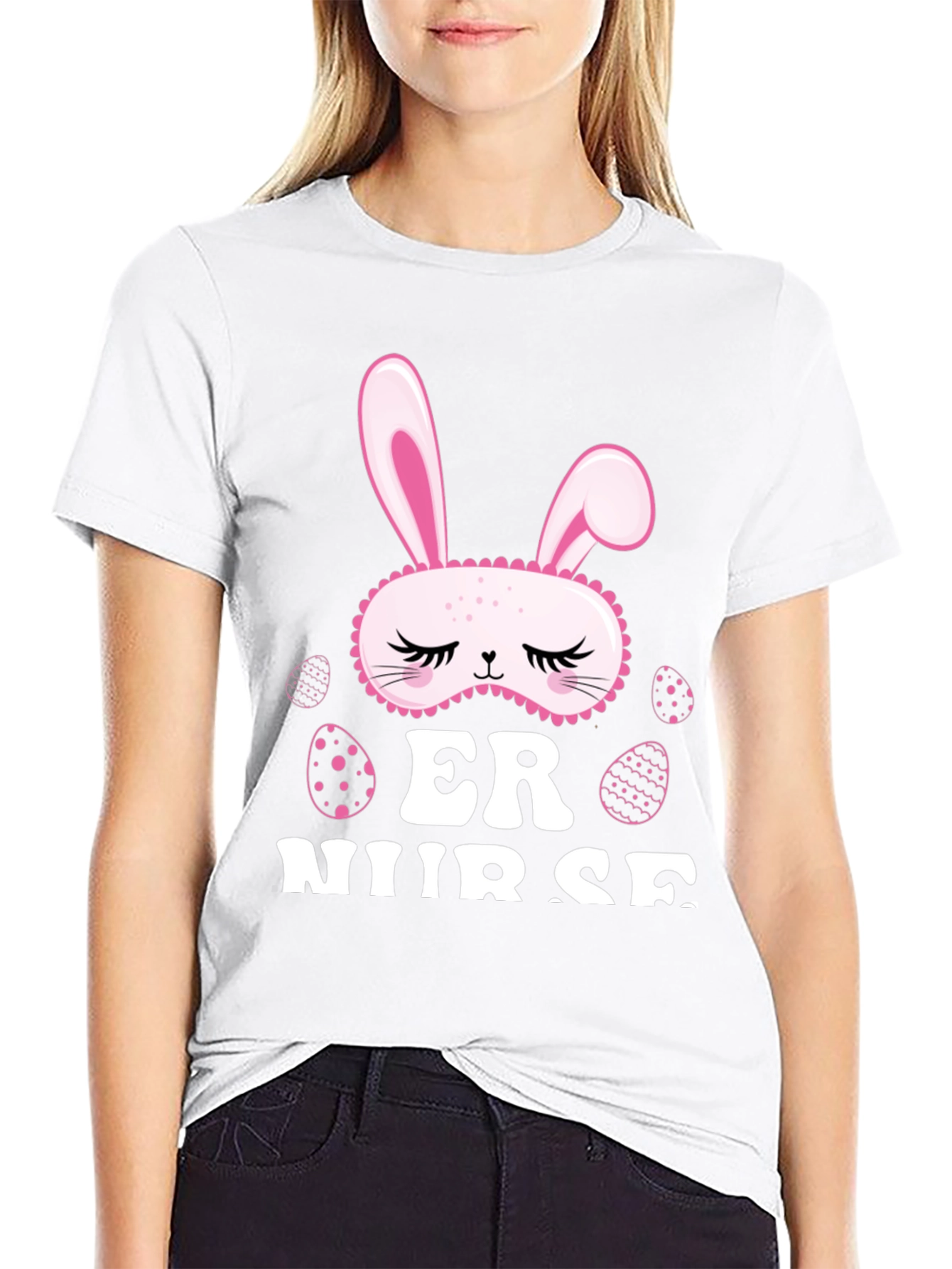 Easter ER Nurse T-Shirt - Bunny Mask Design