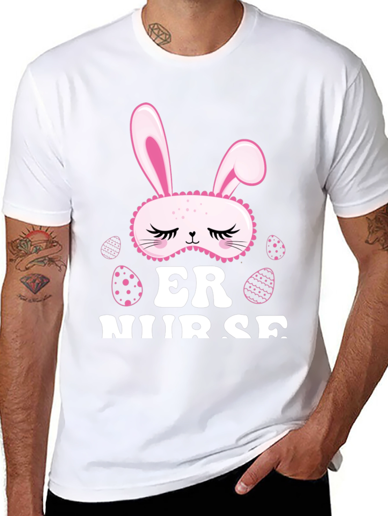 Easter ER Nurse T-Shirt - Bunny Mask Design