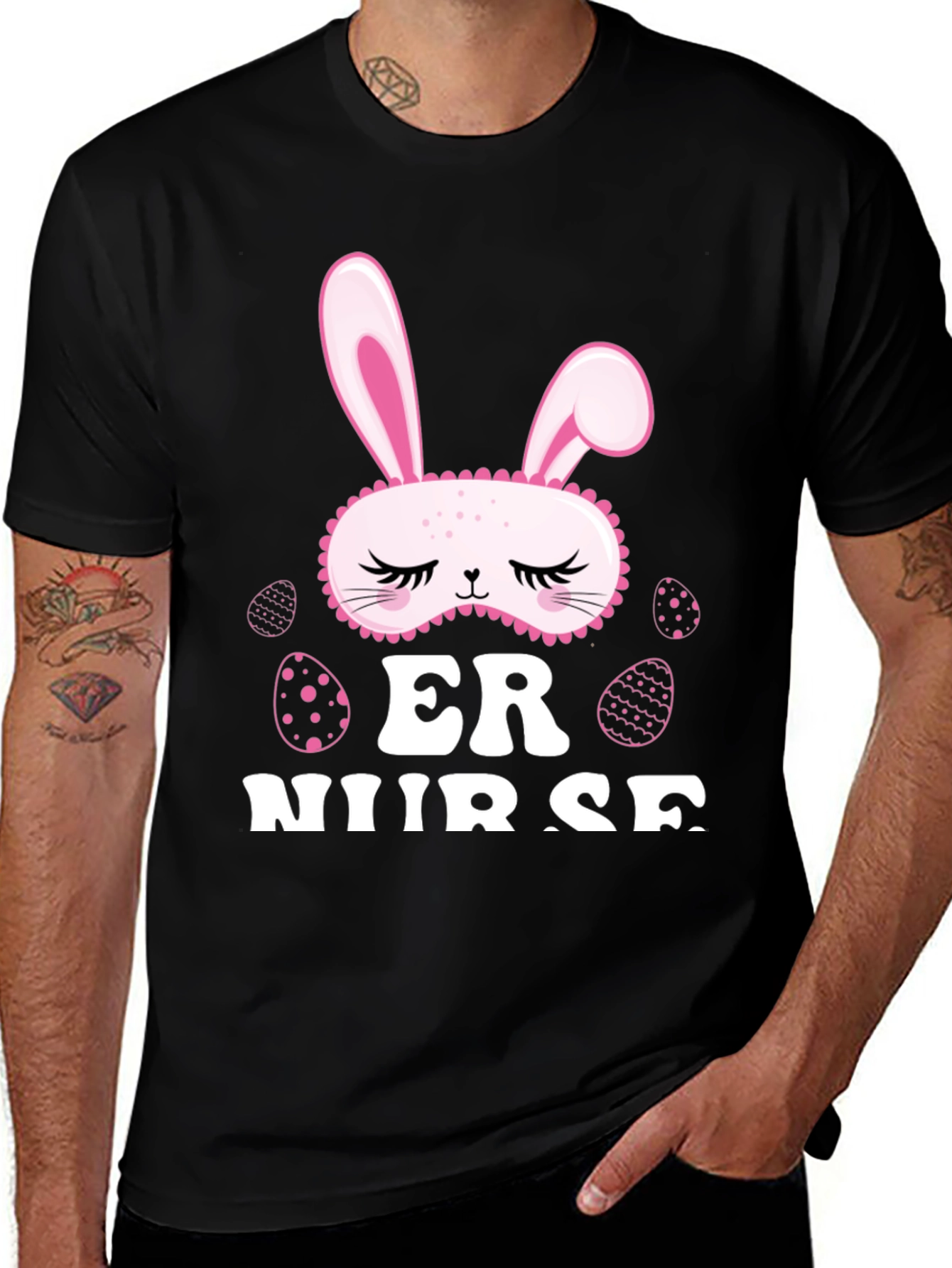 Easter ER Nurse T-Shirt - Bunny Mask Design