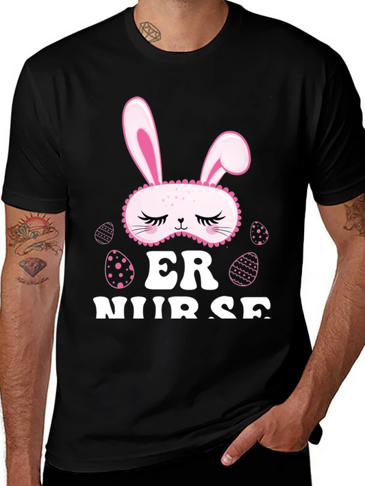 Easter ER Nurse T-Shirt - Bunny Mask Design