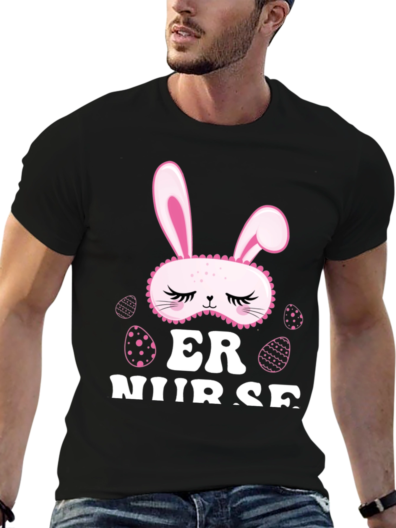 Easter ER Nurse T-Shirt - Bunny Mask Design
