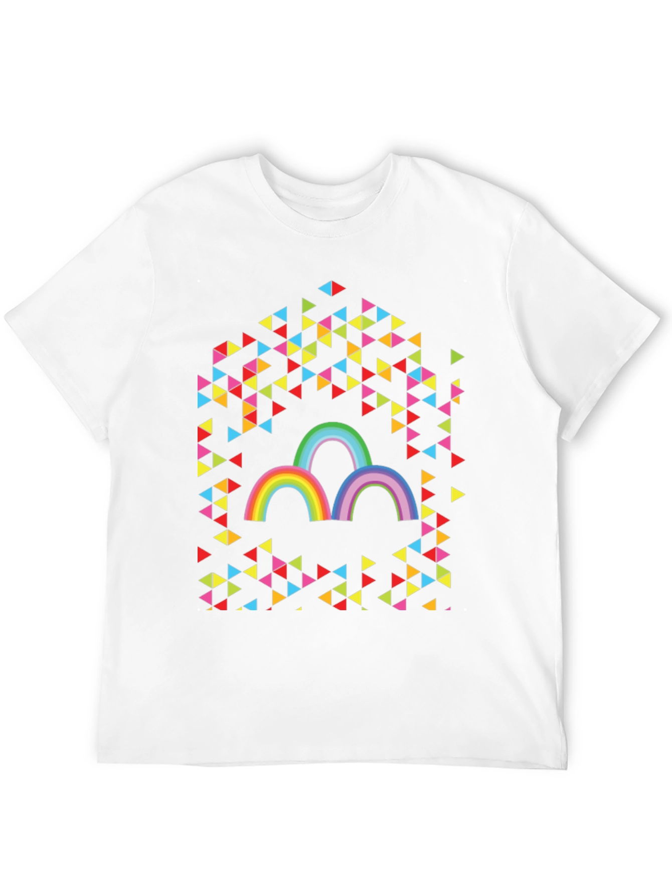 Rainbow Triangles Graphic Tee - Unisex Cotton T-Shirt