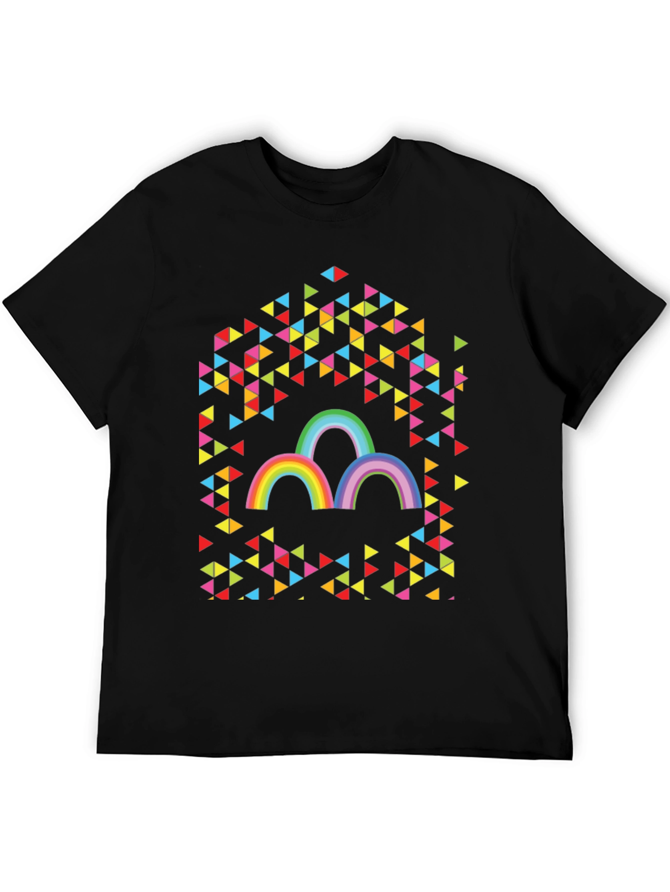 Rainbow Triangles Graphic Tee - Unisex Cotton T-Shirt