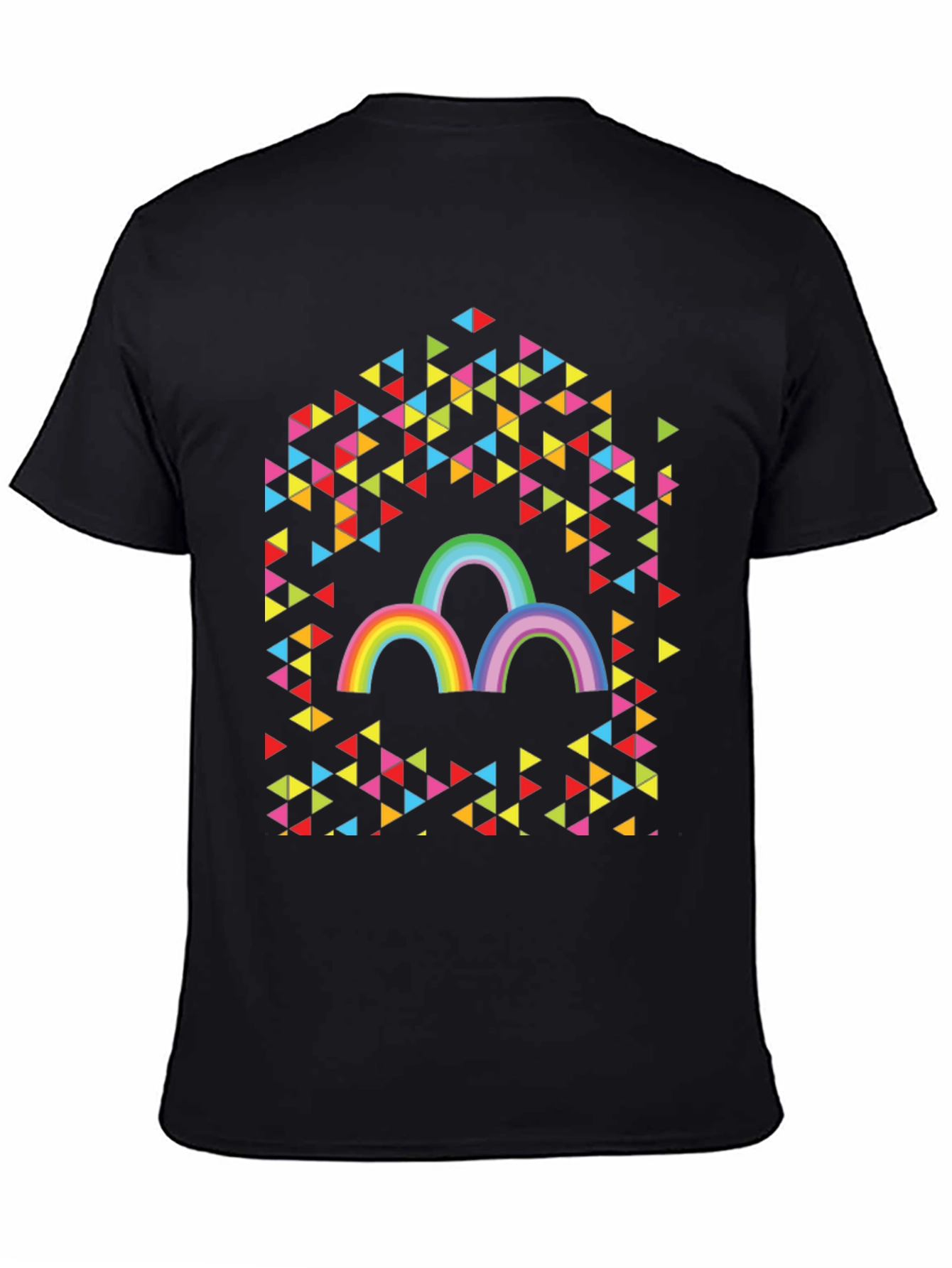 Rainbow Triangles Graphic Tee - Unisex Cotton T-Shirt