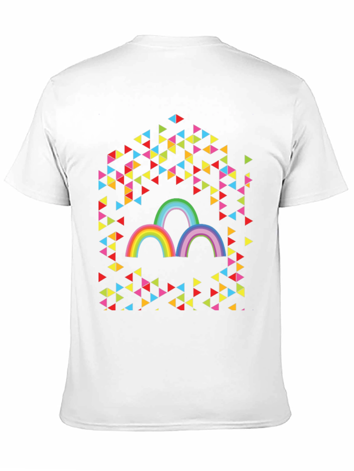 Rainbow Triangles Graphic Tee - Unisex Cotton T-Shirt