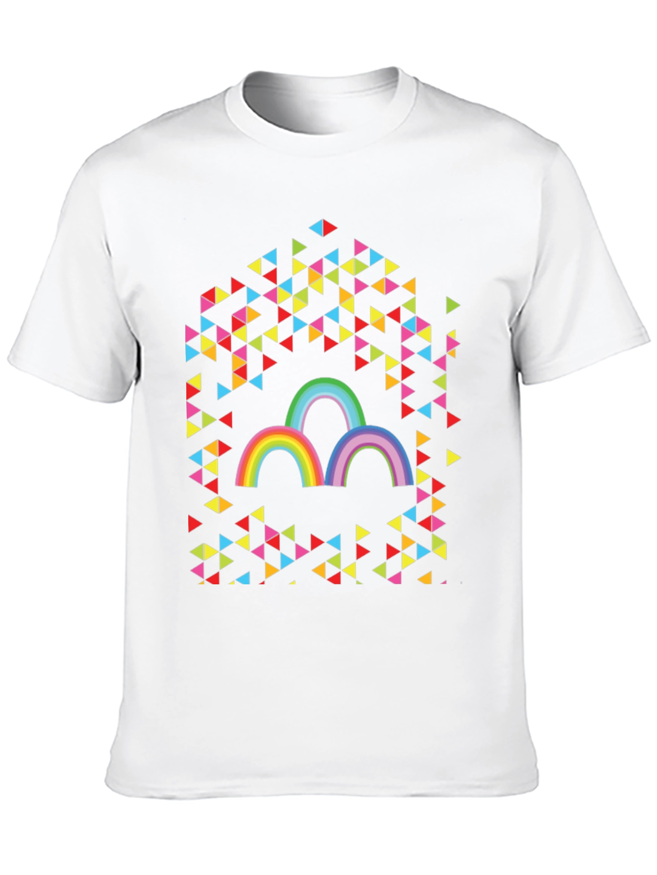 Rainbow Triangles Graphic Tee - Unisex Cotton T-Shirt