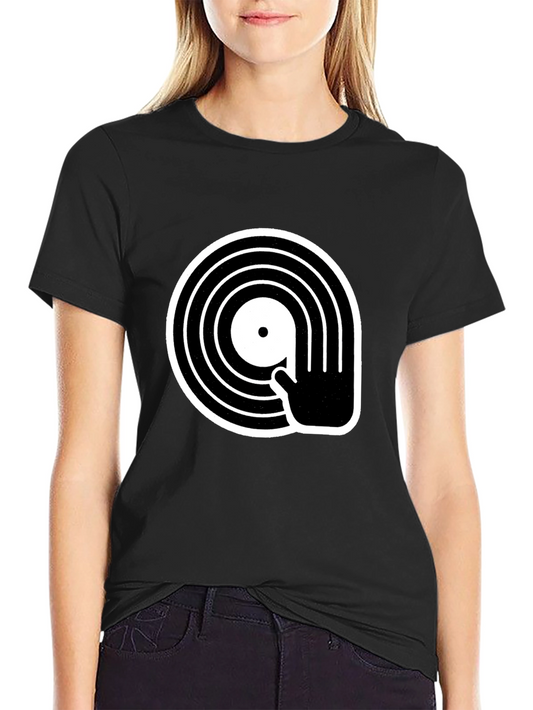 DJ Record Player Graphic T-Shirt - Black