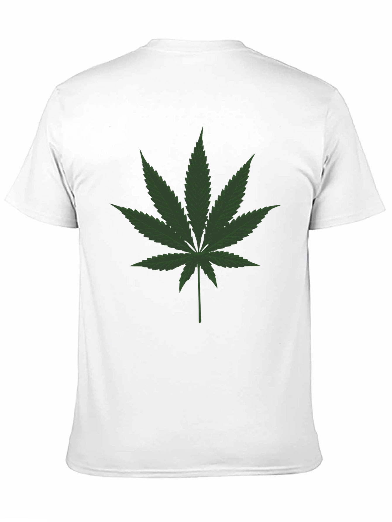Cannabis Leaf Graphic Tee - Black Crew Neck T-Shirt