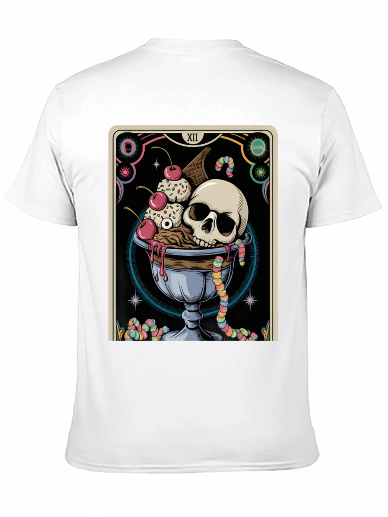 Skull Ice Cream Tarot Card Graphic Tee